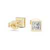 Sleek Square Diamond Stud Earrings in Bezel Setting