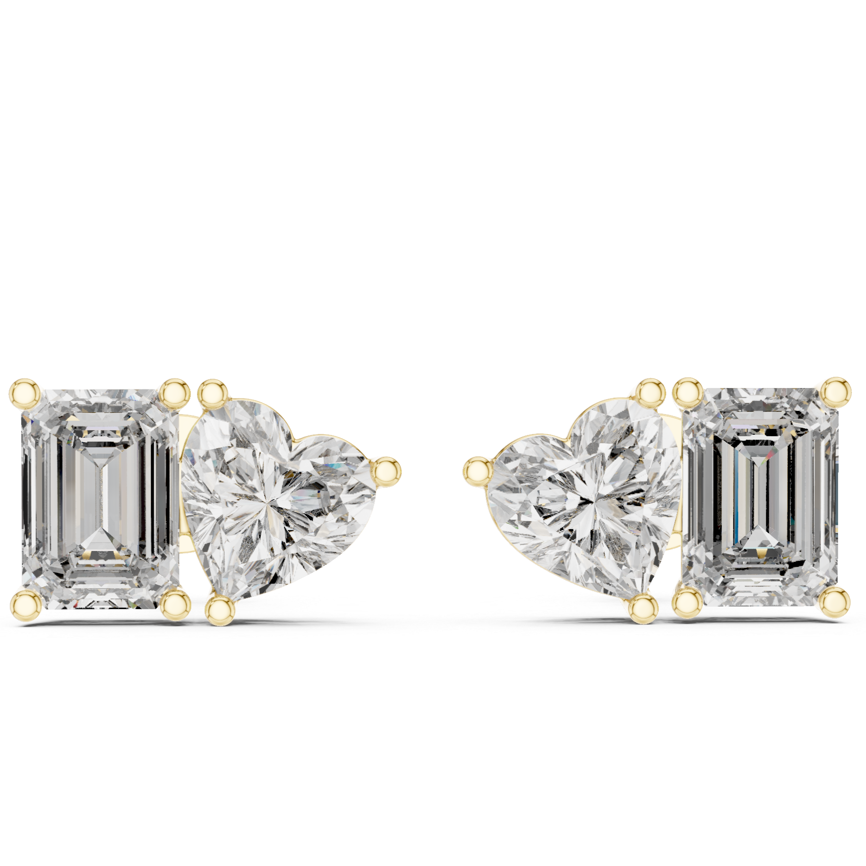 Triple-Cut Diamond Stud Earrings