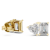 Triple-Cut Diamond Stud Earrings