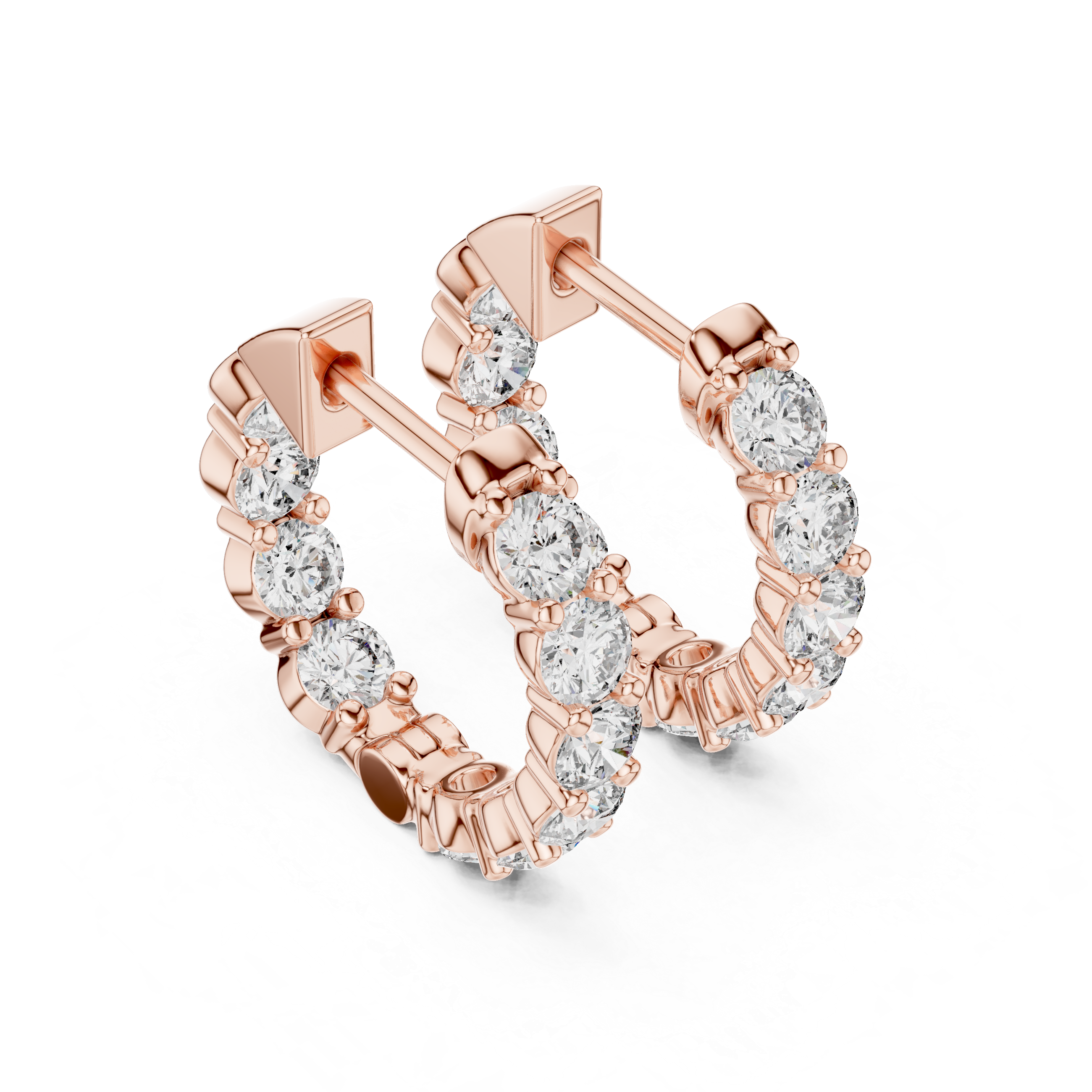 Radiant Round Diamond Hoop Earrings
