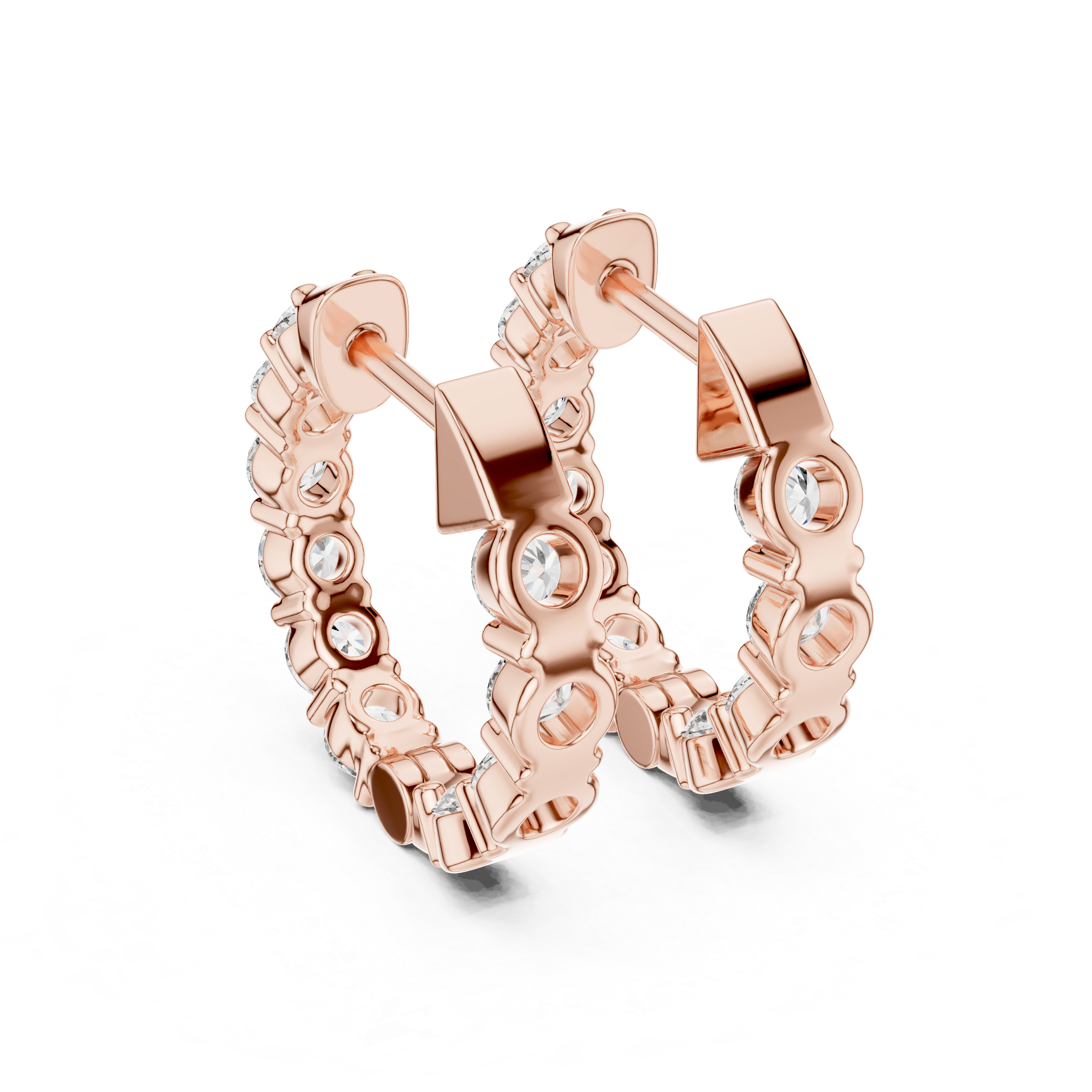 Radiant Round Diamond Hoop Earrings