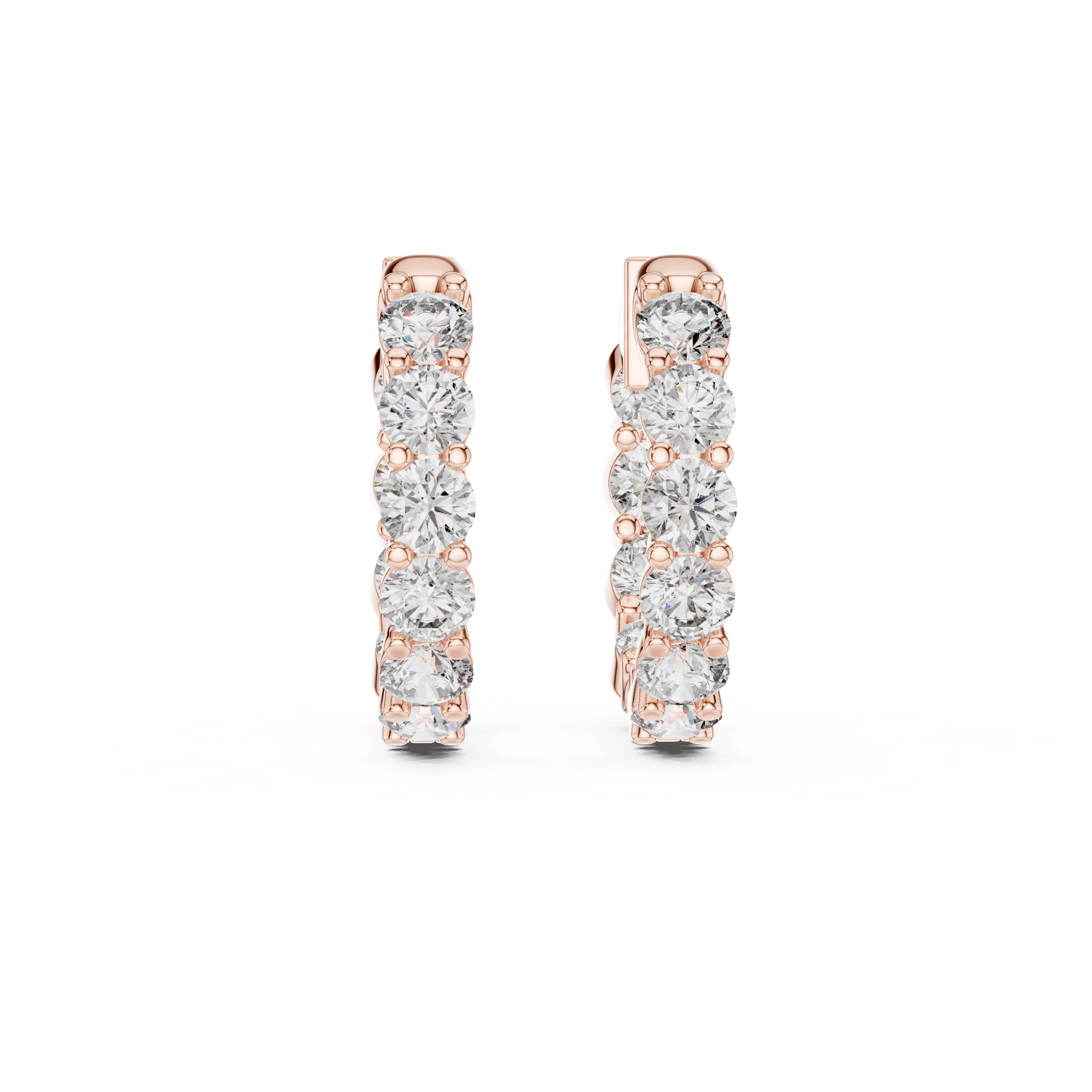 Radiant Round Diamond Hoop Earrings