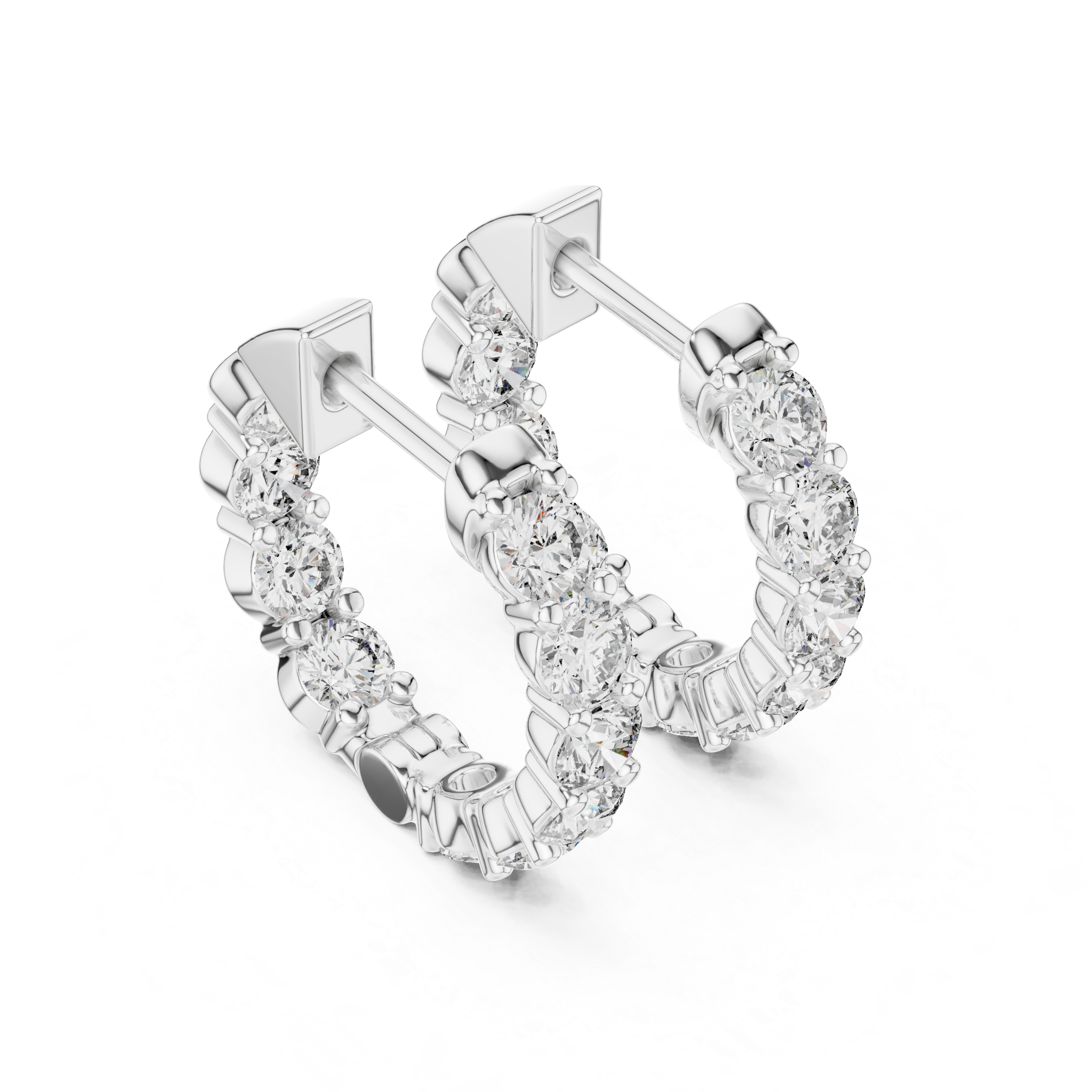 Radiant Round Diamond Hoop Earrings