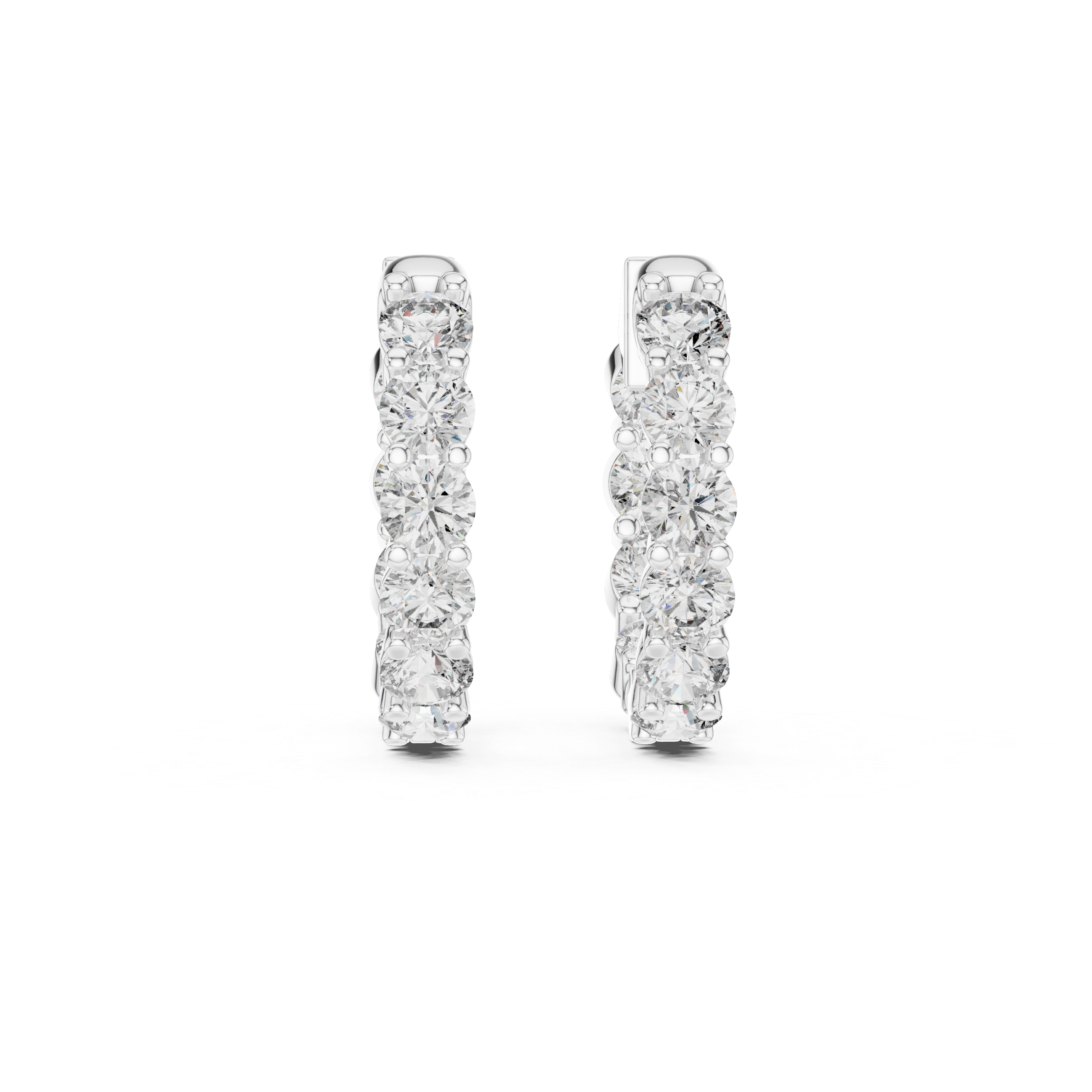 Radiant Round Diamond Hoop Earrings