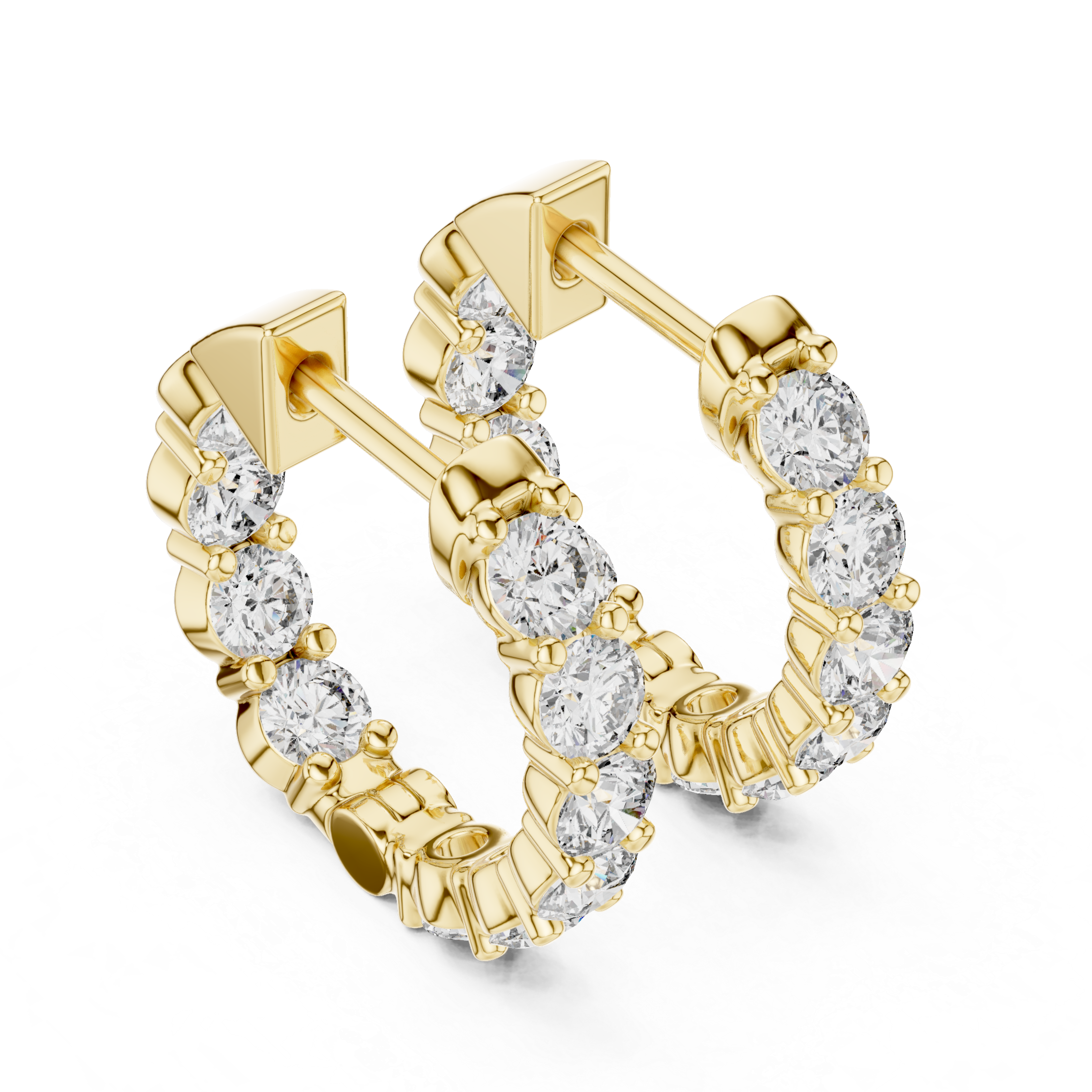 Radiant Round Diamond Hoop Earrings