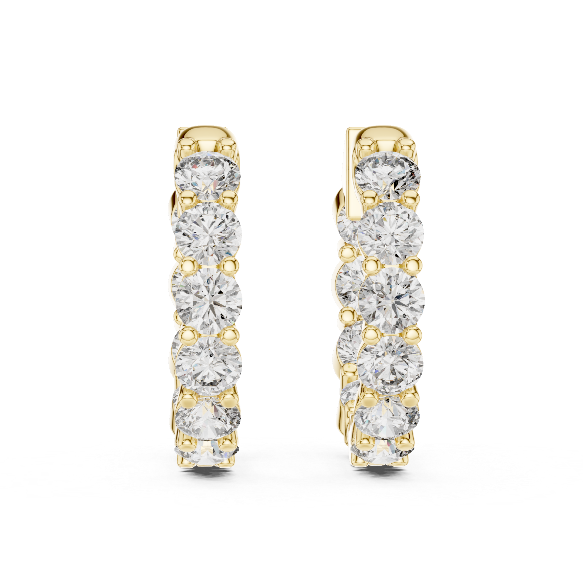 Radiant Round Diamond Hoop Earrings