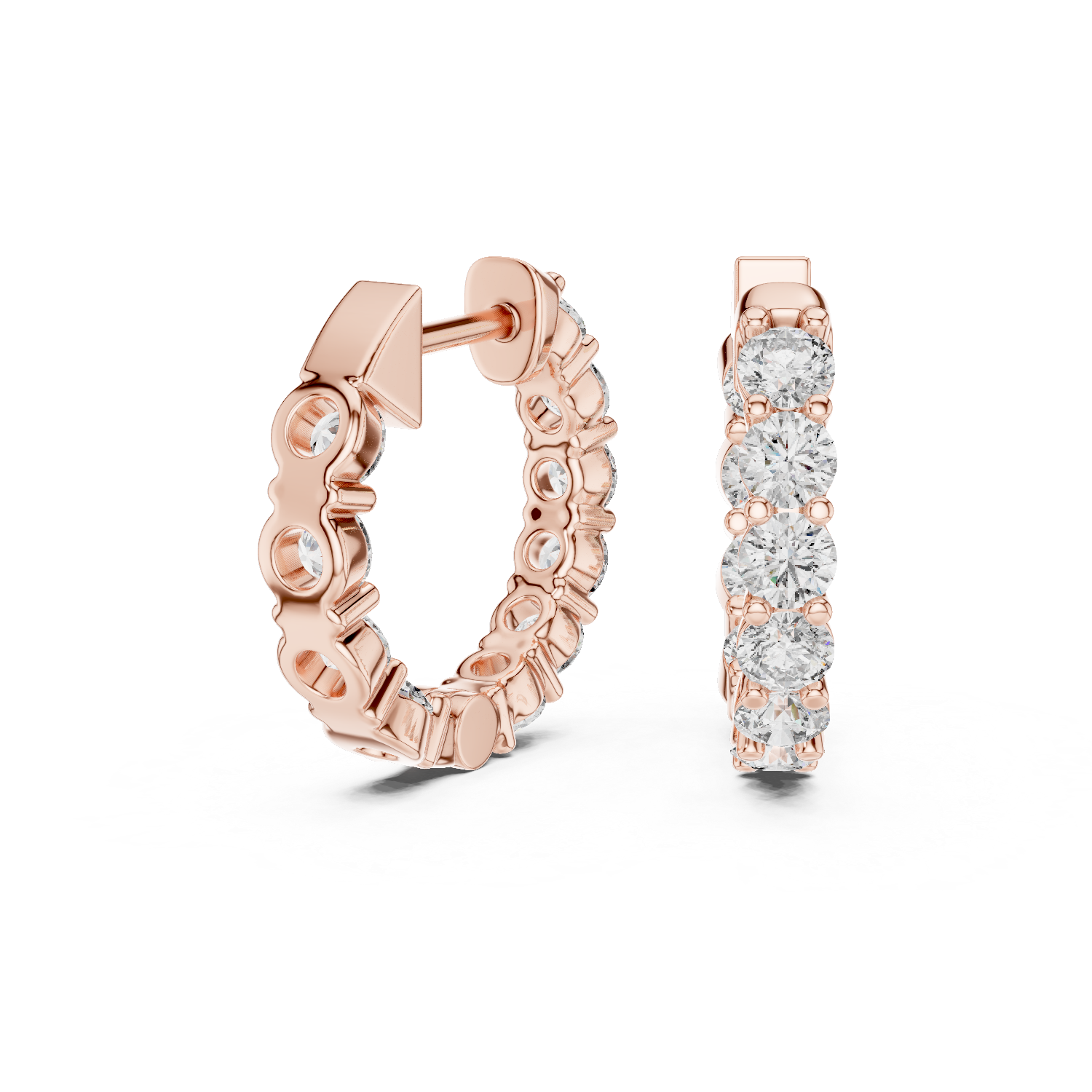 Radiant Round Diamond Hoop Earrings