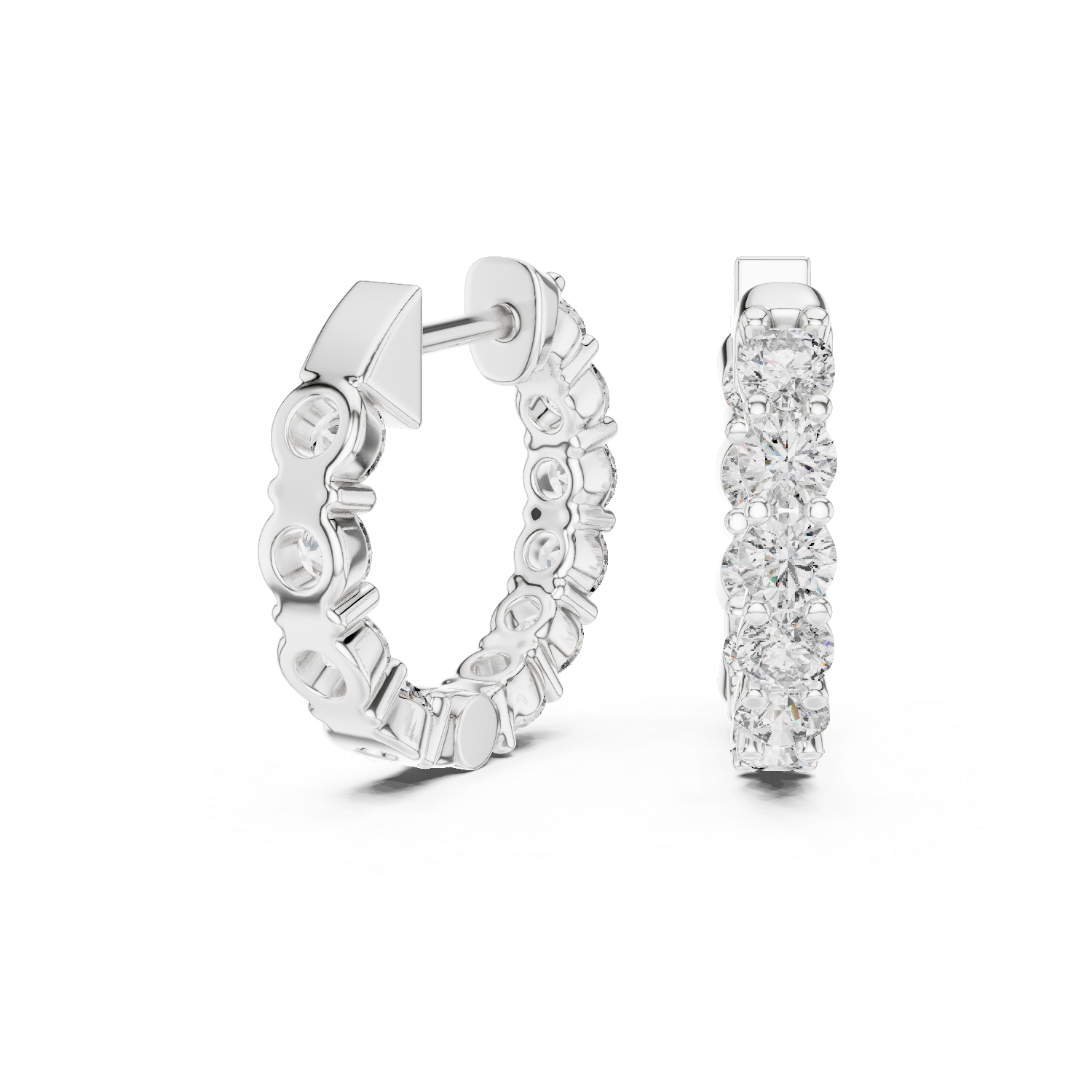 Radiant Round Diamond Hoop Earrings