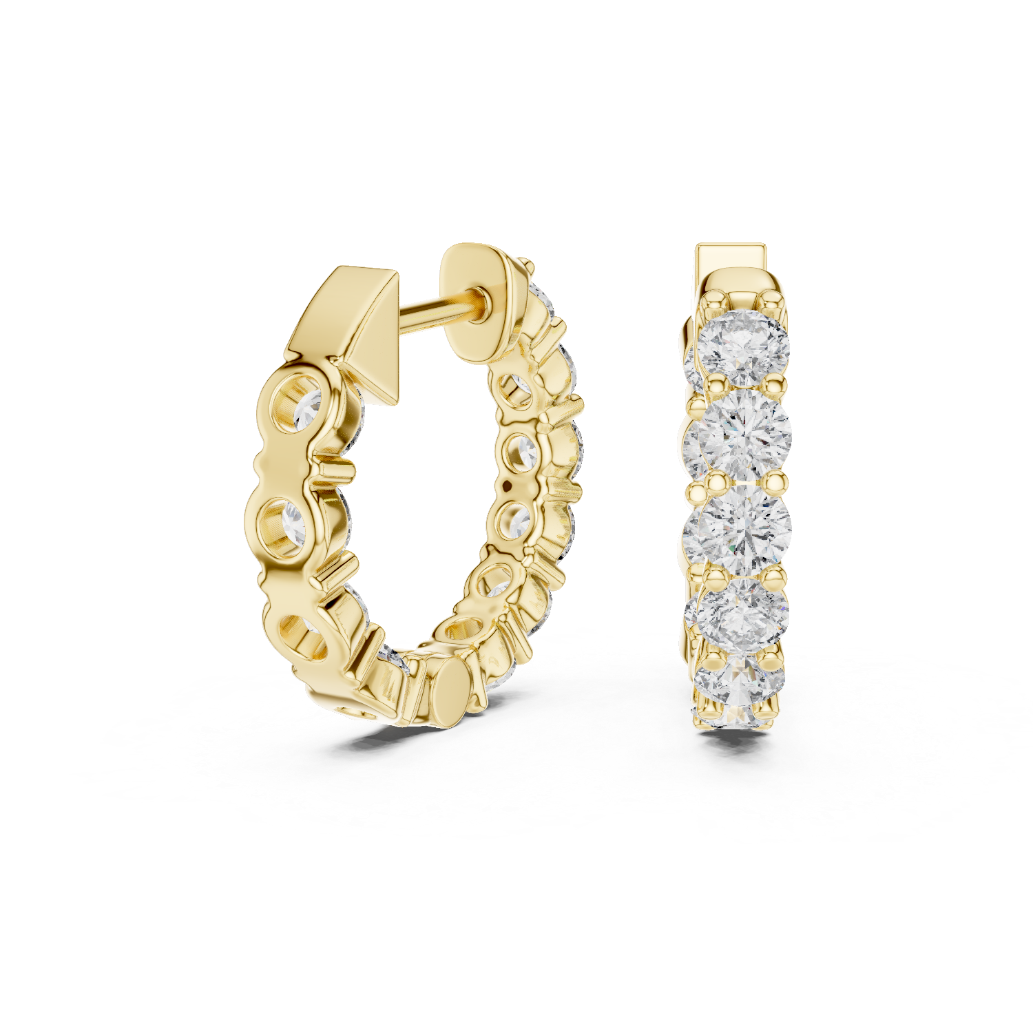 Radiant Round Diamond Hoop Earrings