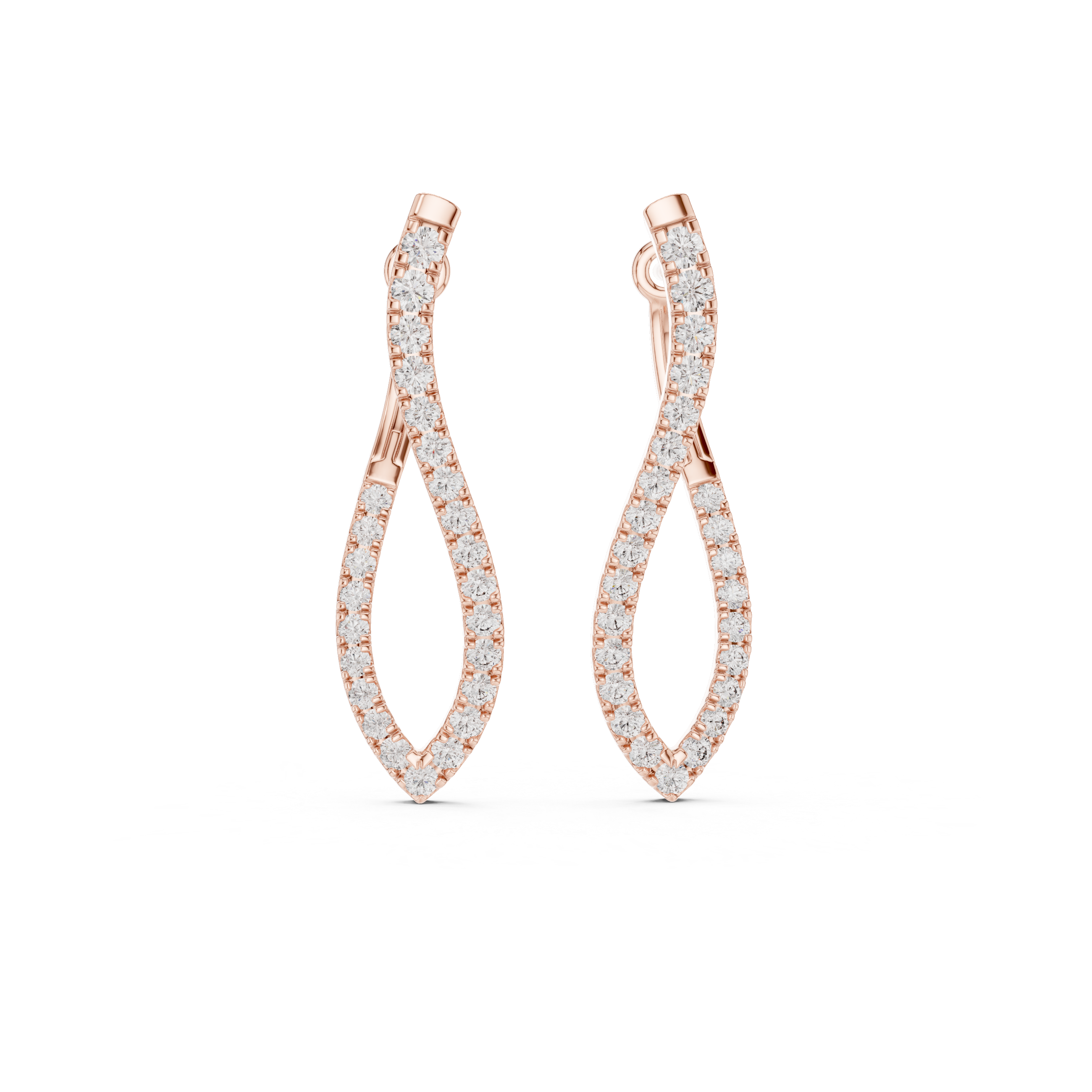 Twisted Elegance: Diamond-Embellished Hoop Earrings