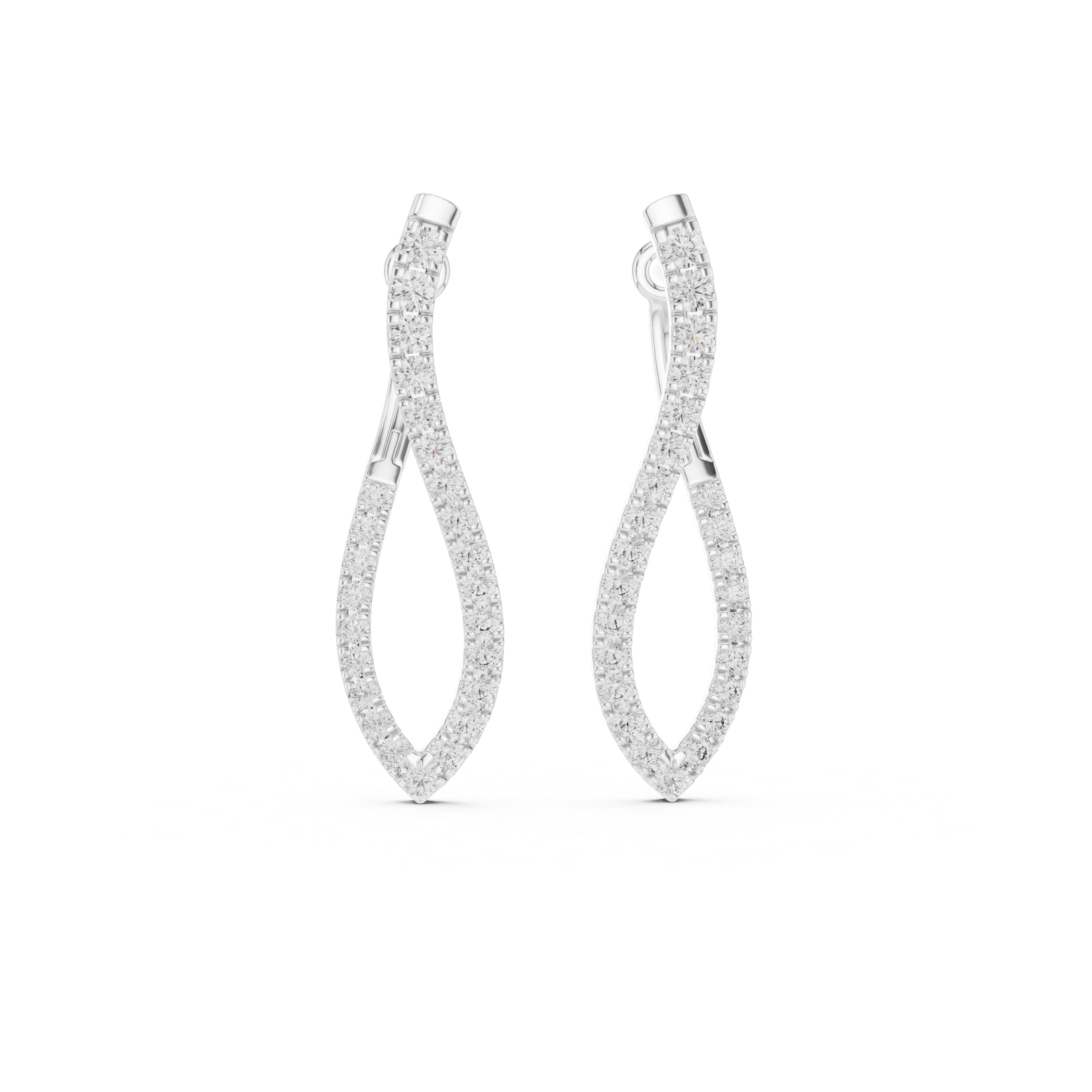 Twisted Elegance: Diamond-Embellished Hoop Earrings