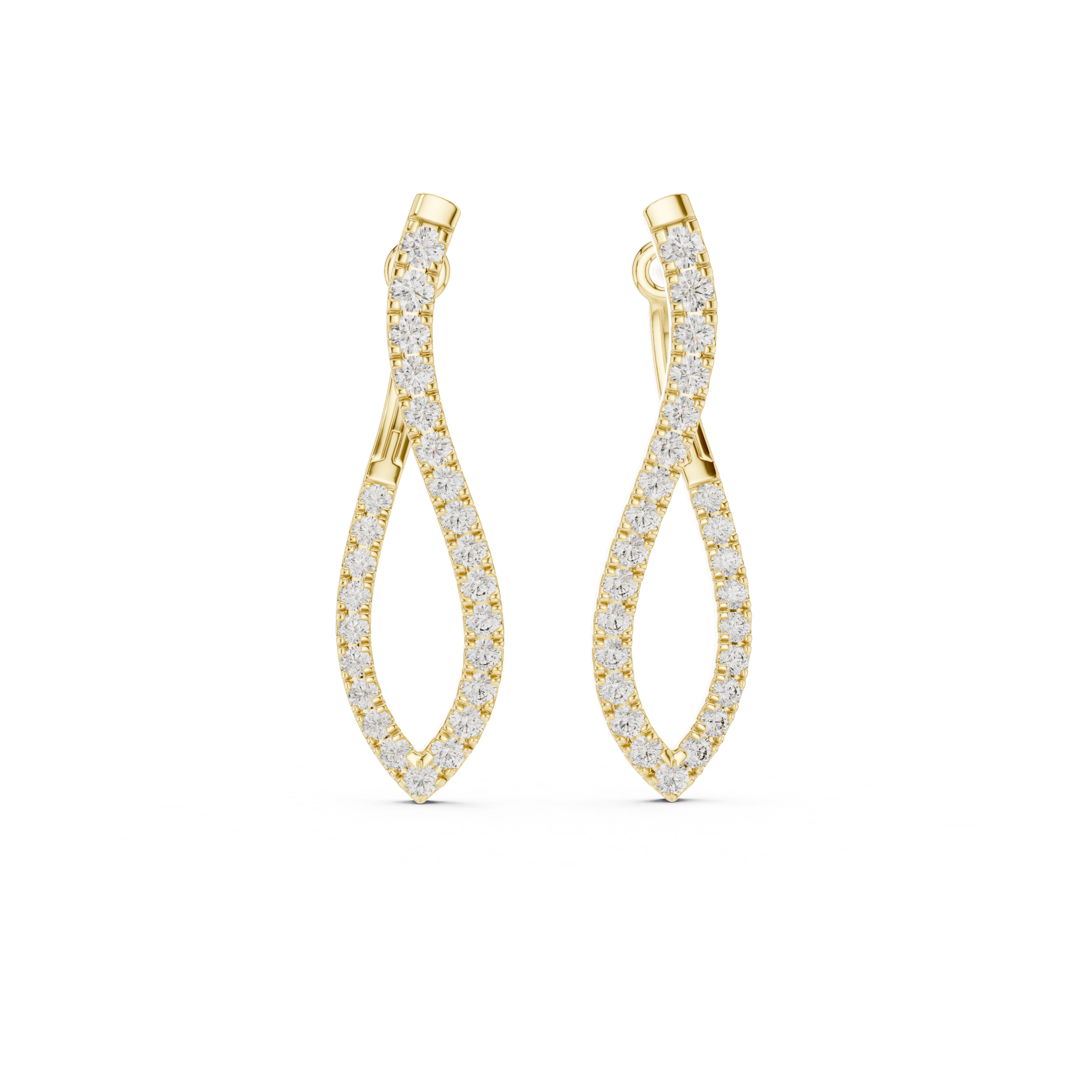 Twisted Elegance: Diamond-Embellished Hoop Earrings
