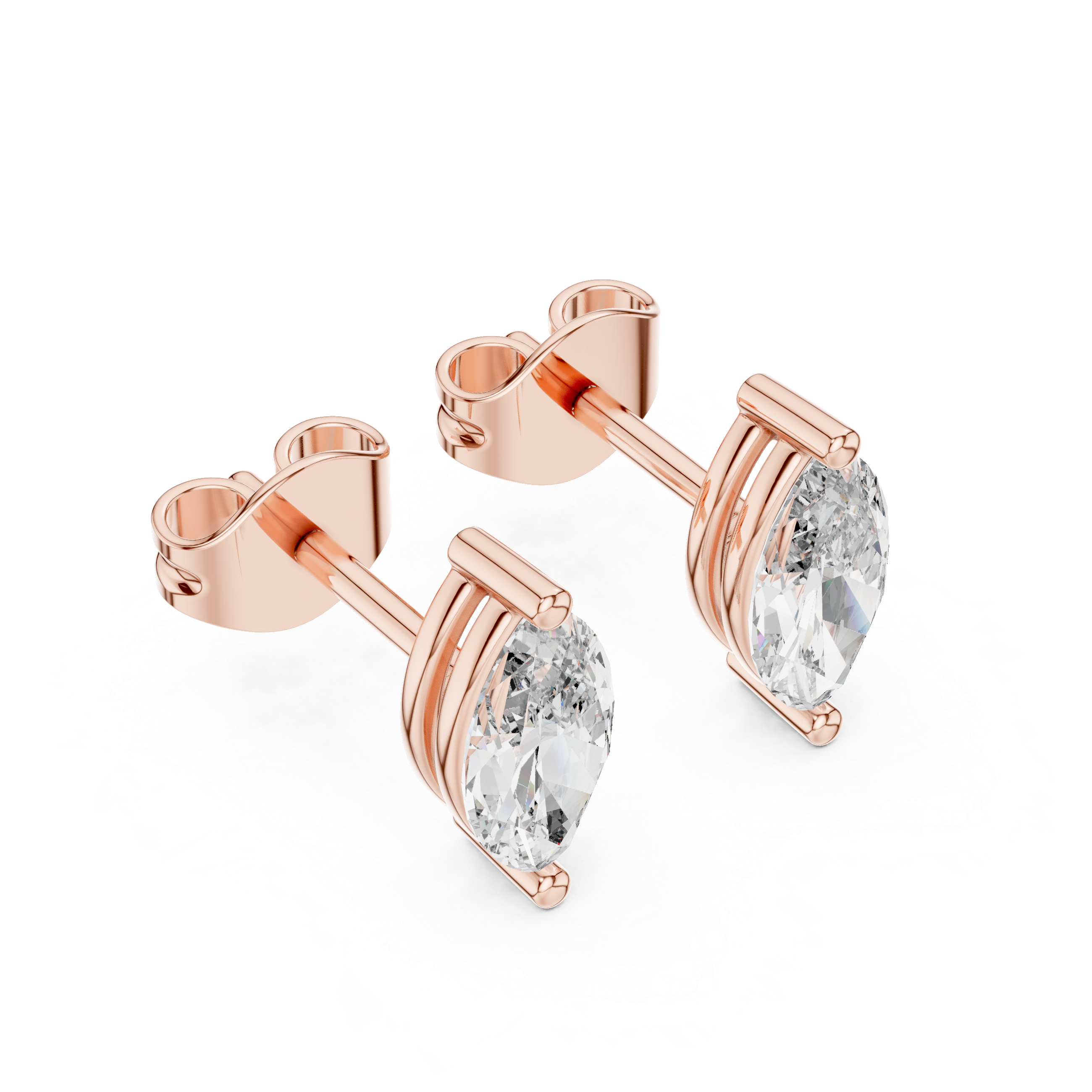 Graceful Glow: Marquise-Cut Diamond Stud Earrings