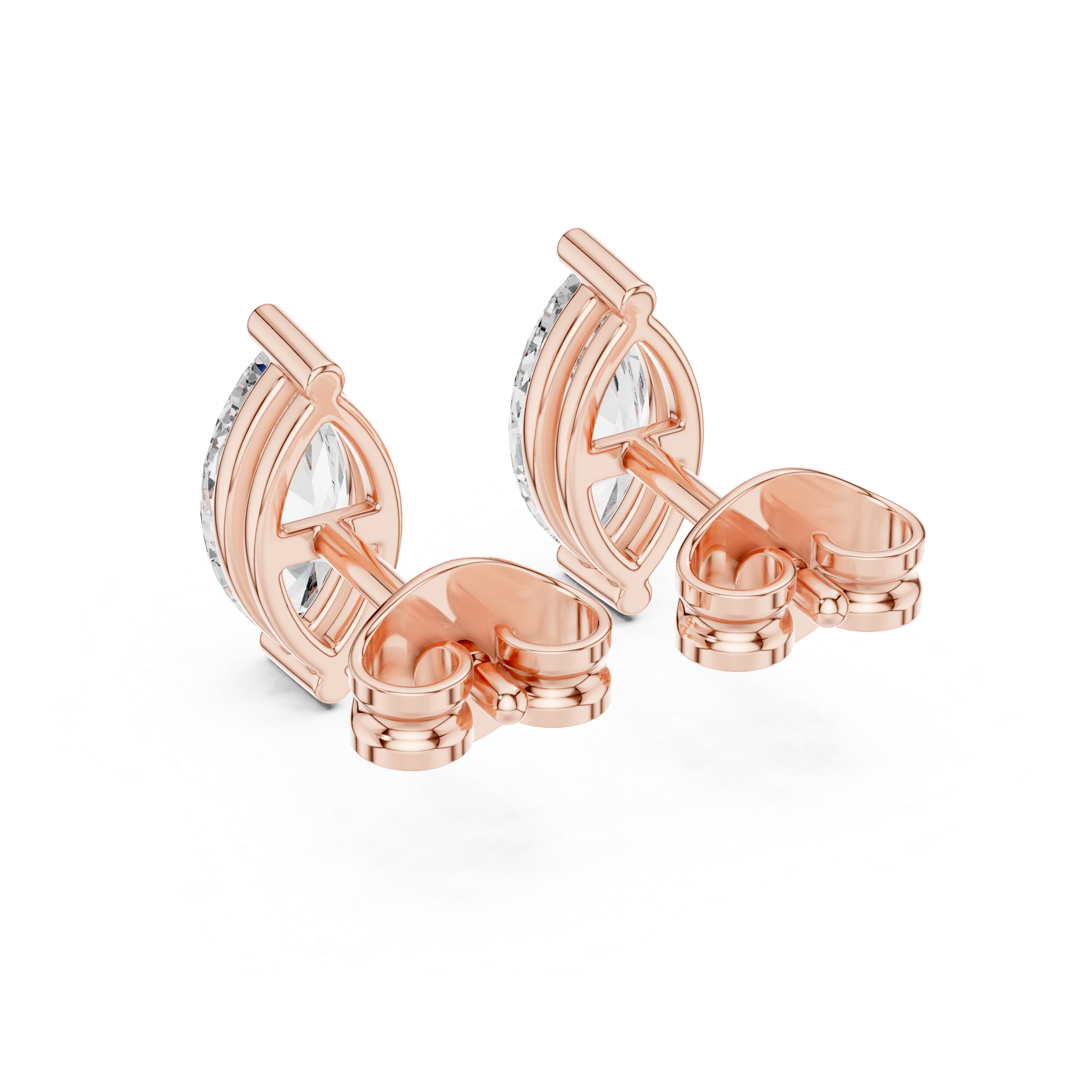 Graceful Glow: Marquise-Cut Diamond Stud Earrings
