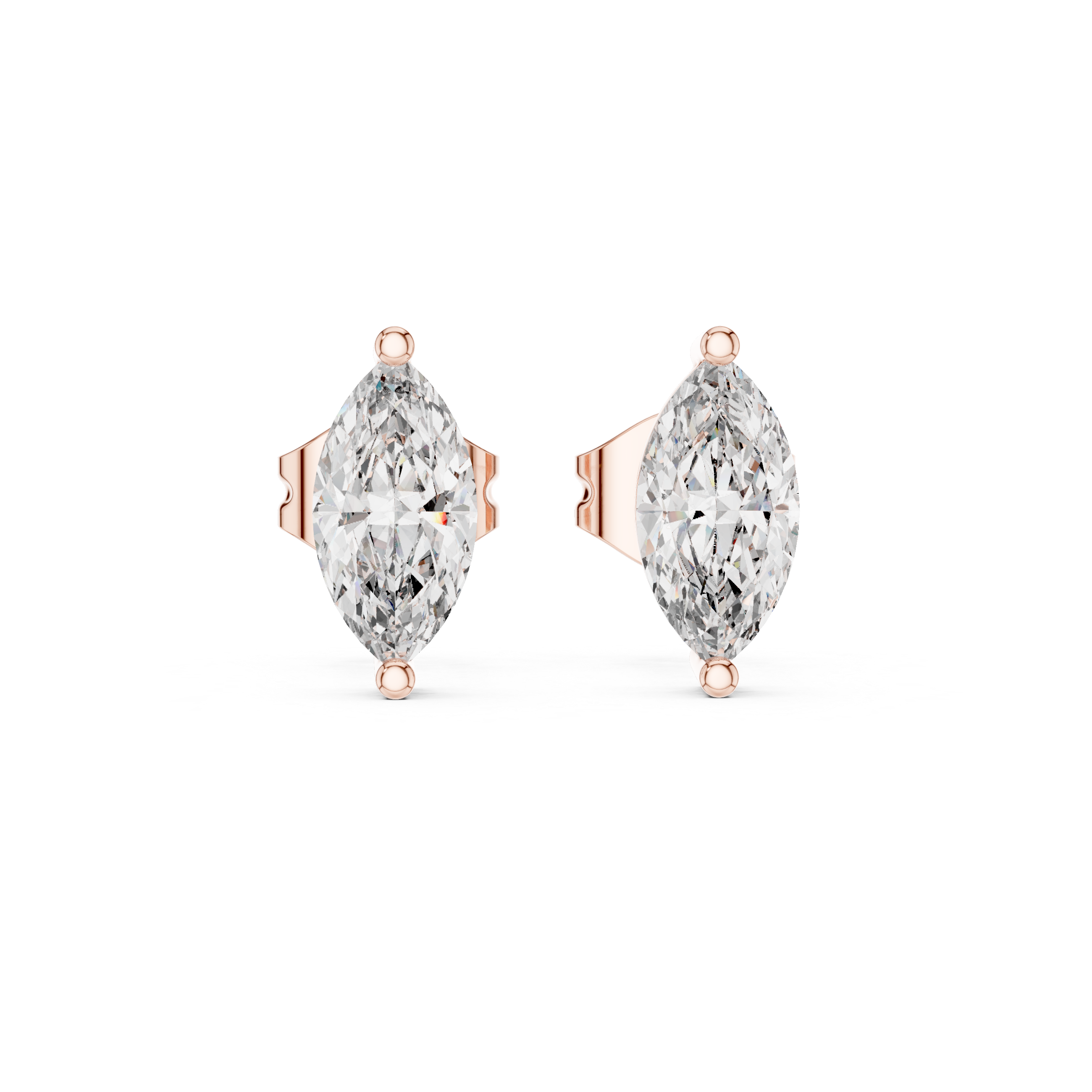 Graceful Glow: Marquise-Cut Diamond Stud Earrings