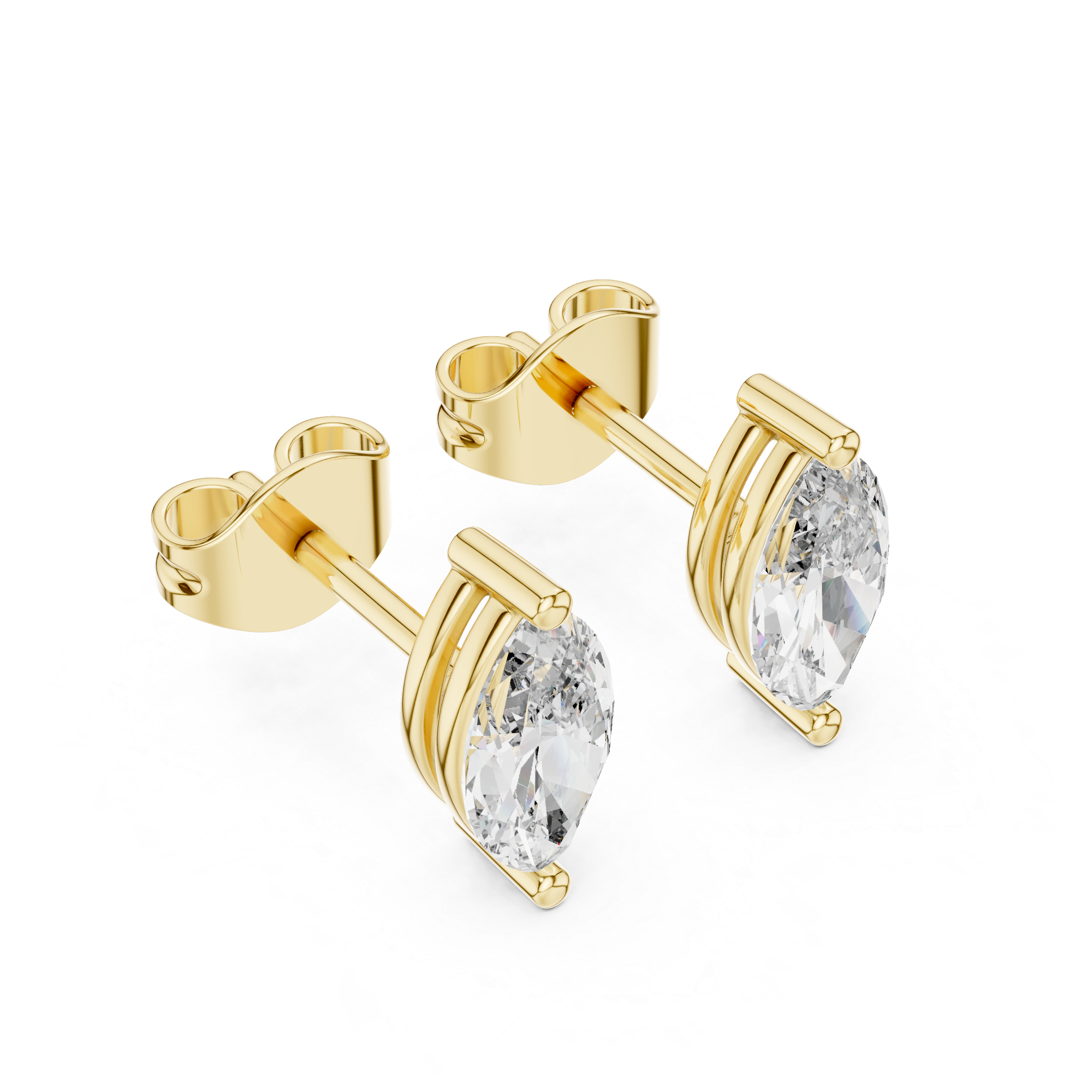 Graceful Glow: Marquise-Cut Diamond Stud Earrings