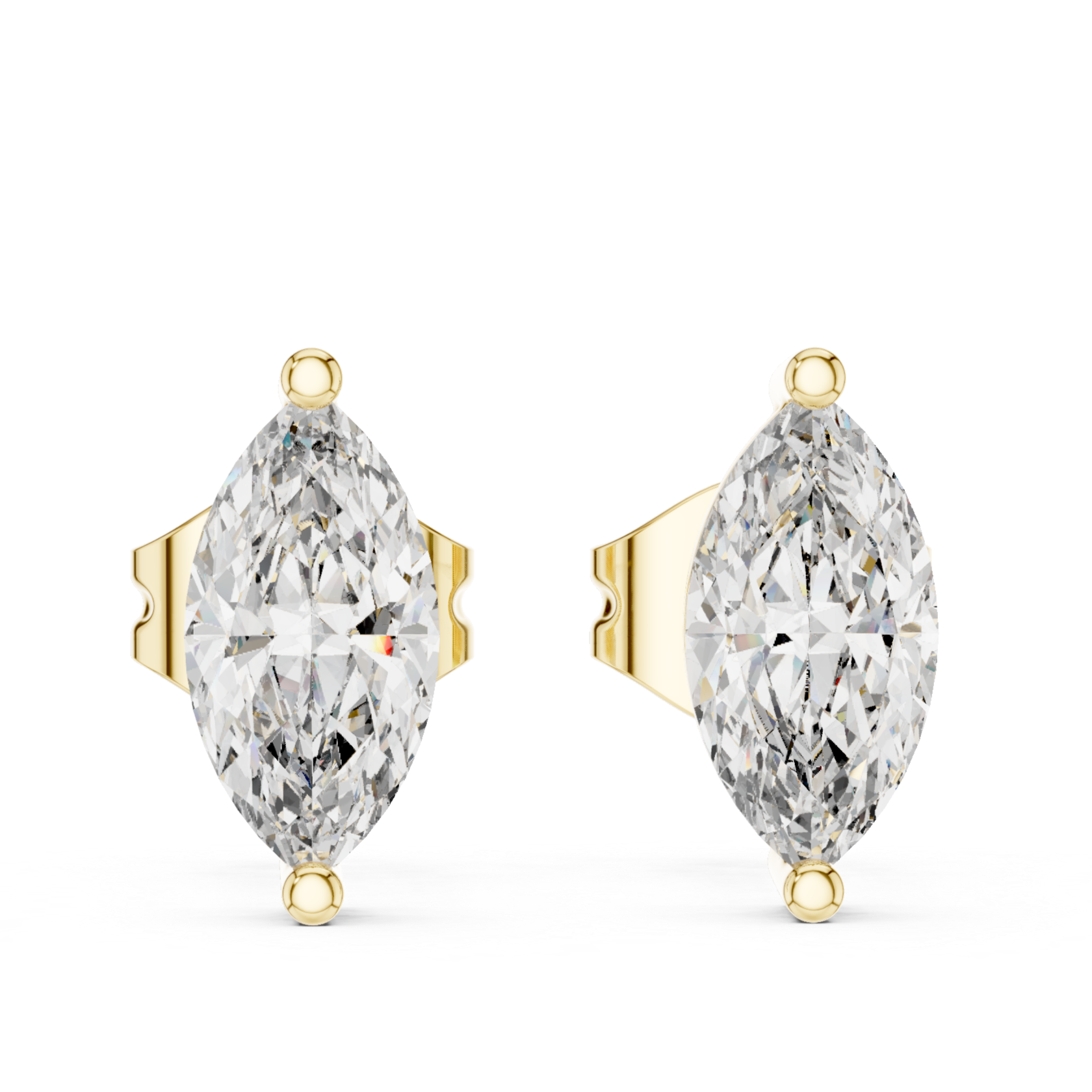 Graceful Glow: Marquise-Cut Diamond Stud Earrings