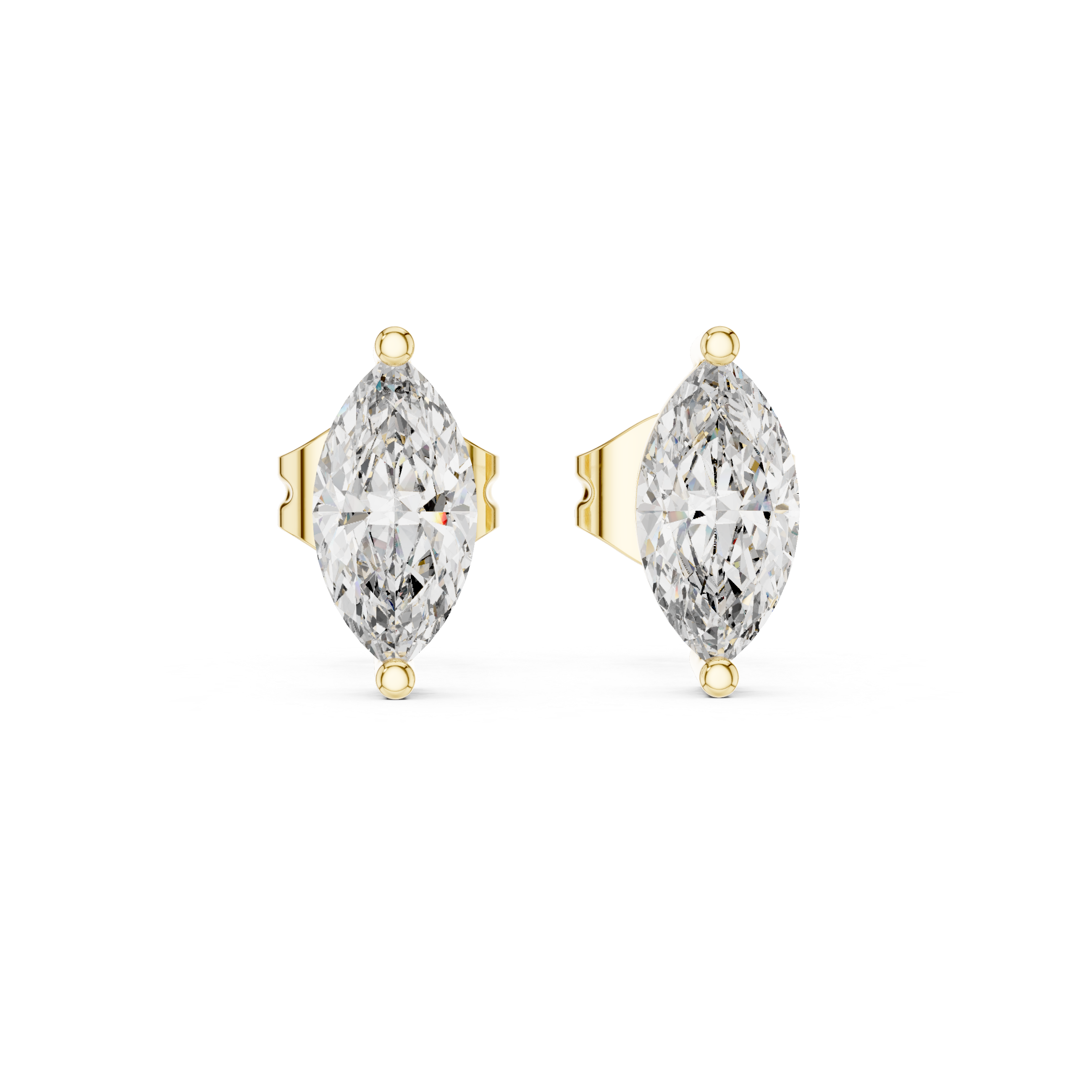 Graceful Glow: Marquise-Cut Diamond Stud Earrings