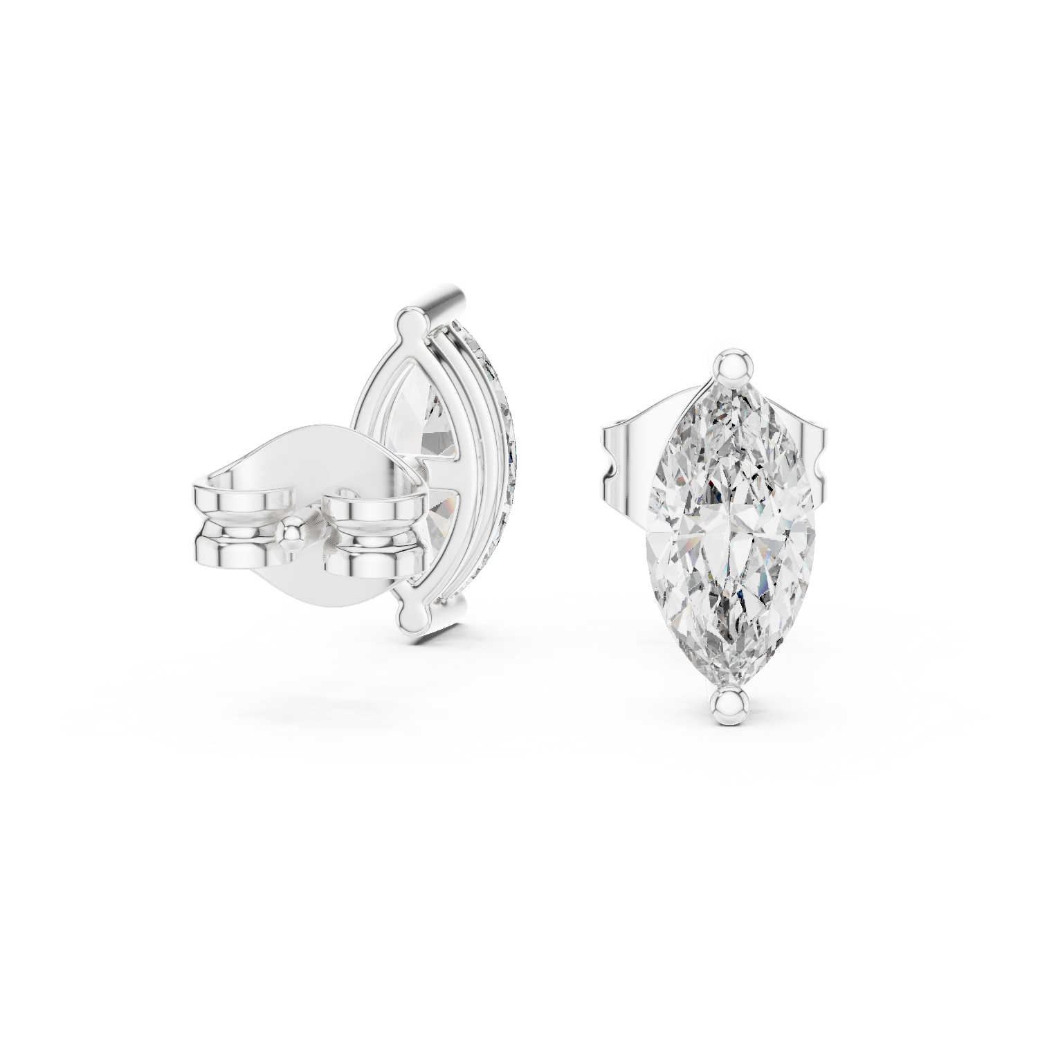 Graceful Glow: Marquise-Cut Diamond Stud Earrings