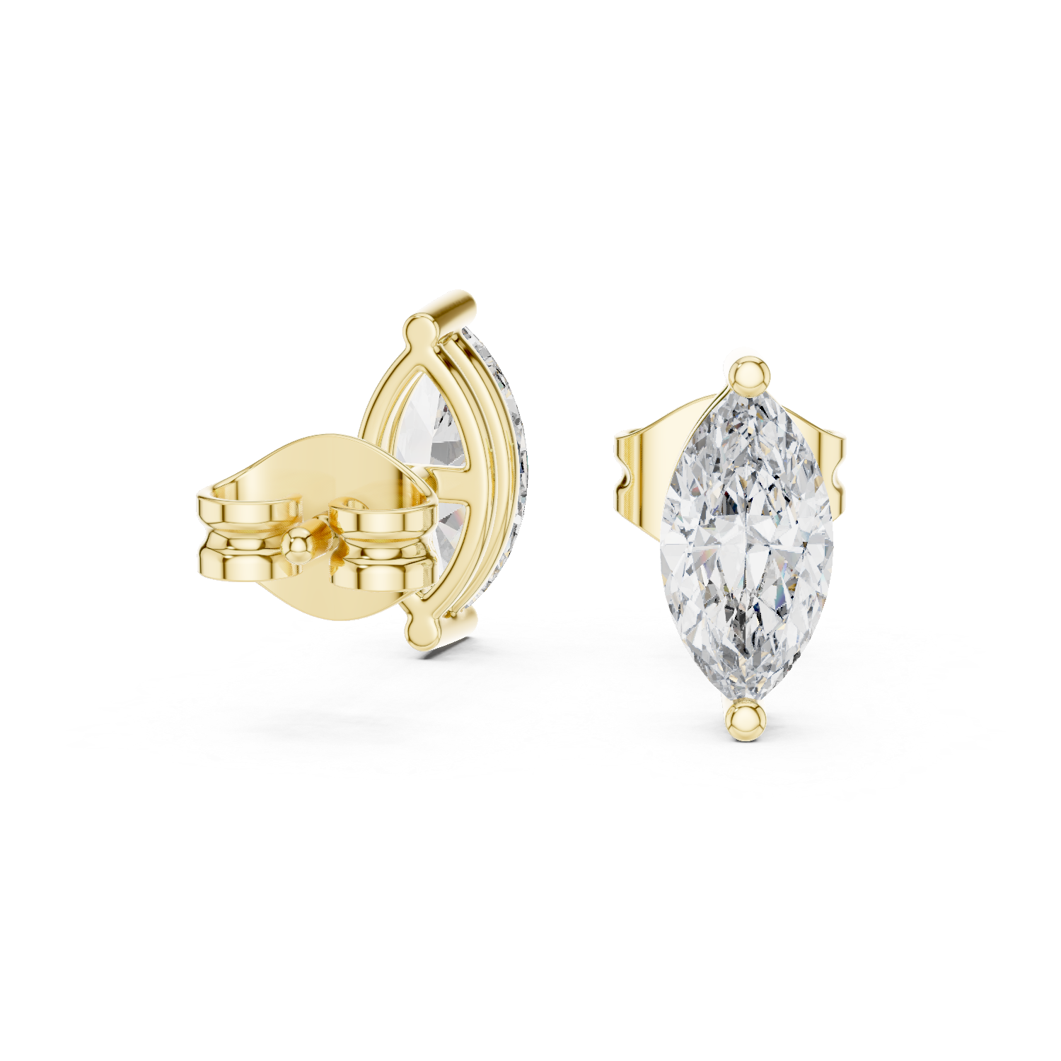 Graceful Glow: Marquise-Cut Diamond Stud Earrings
