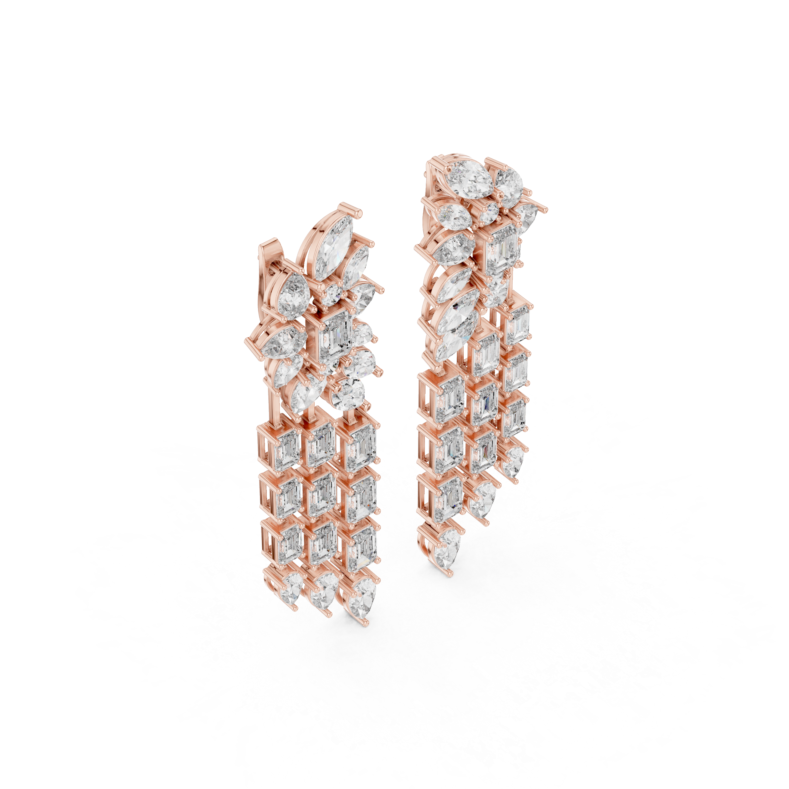 Radiant Majesty:Diamond Chandelier Earrings