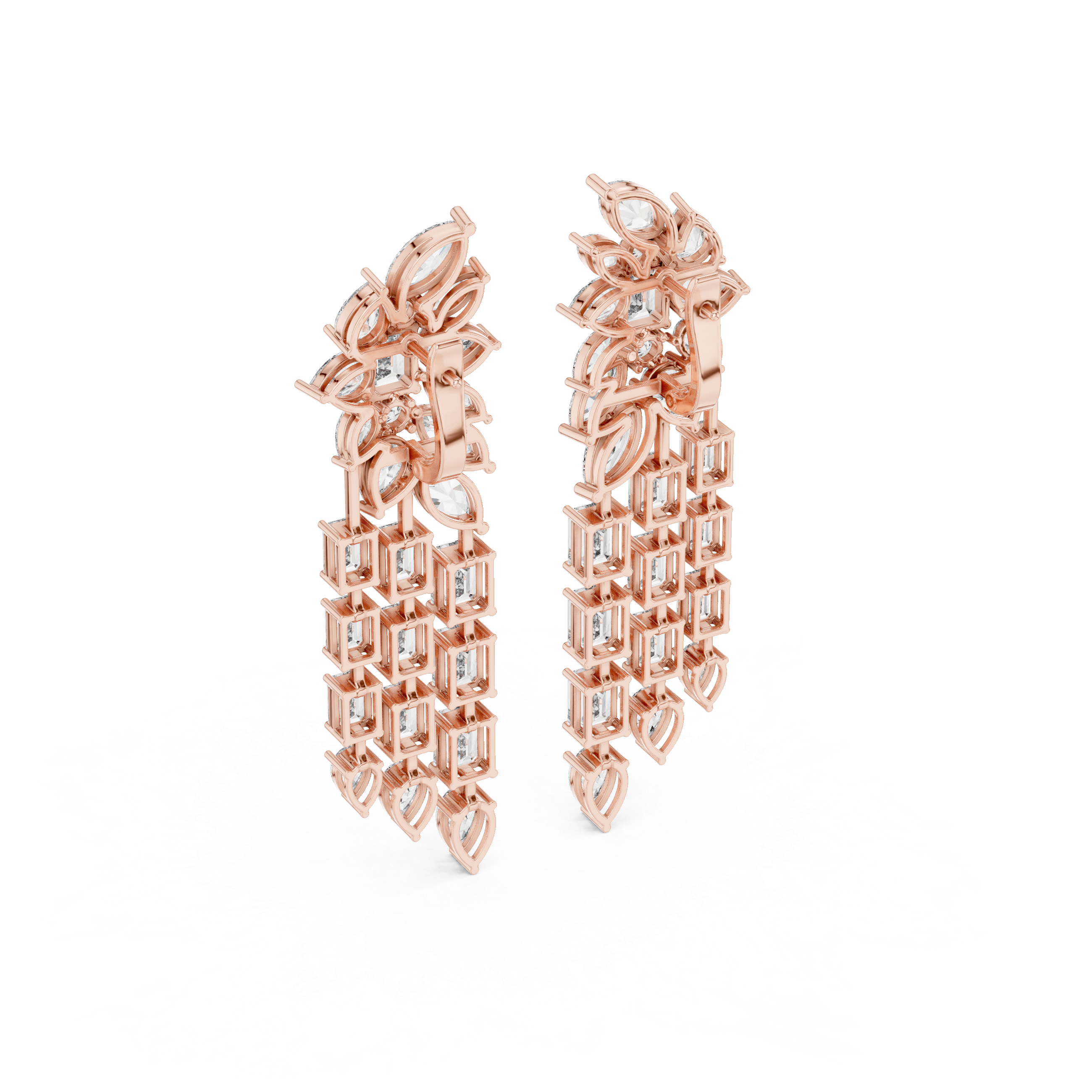 Radiant Majesty:Diamond Chandelier Earrings