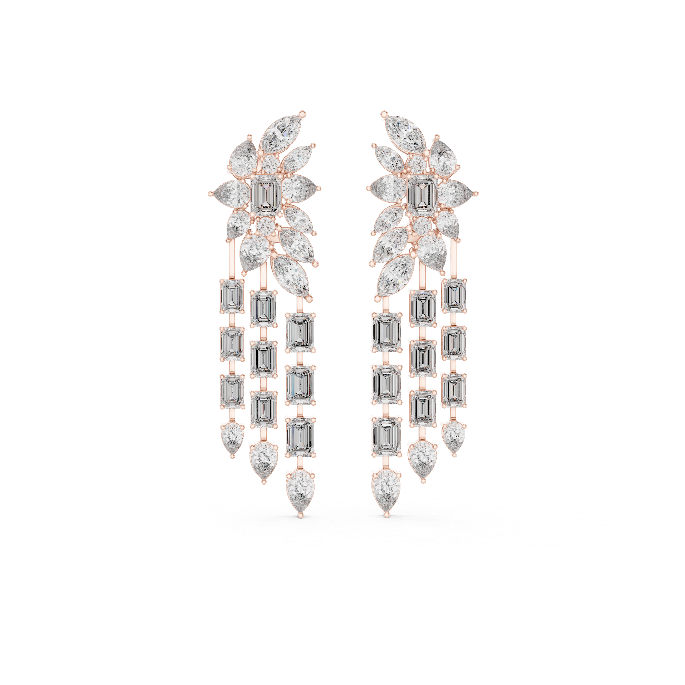 Radiant Majesty:Diamond Chandelier Earrings
