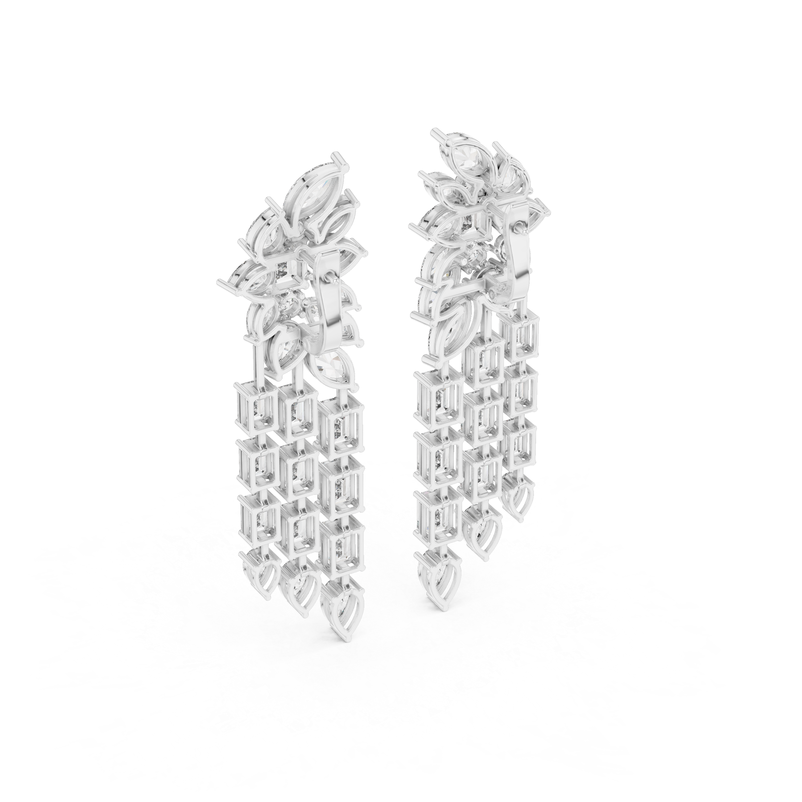 Radiant Majesty:Diamond Chandelier Earrings