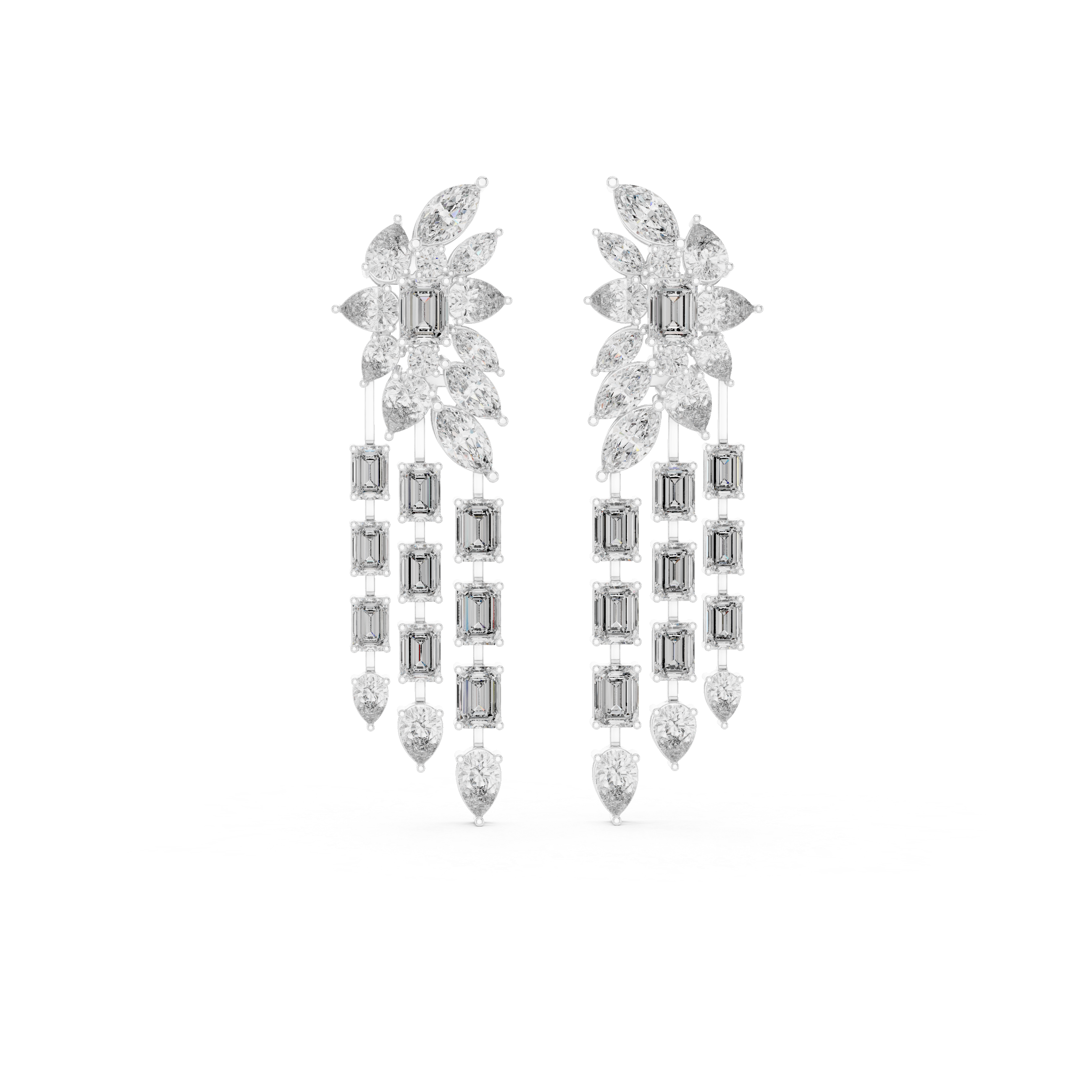 Radiant Majesty:Diamond Chandelier Earrings