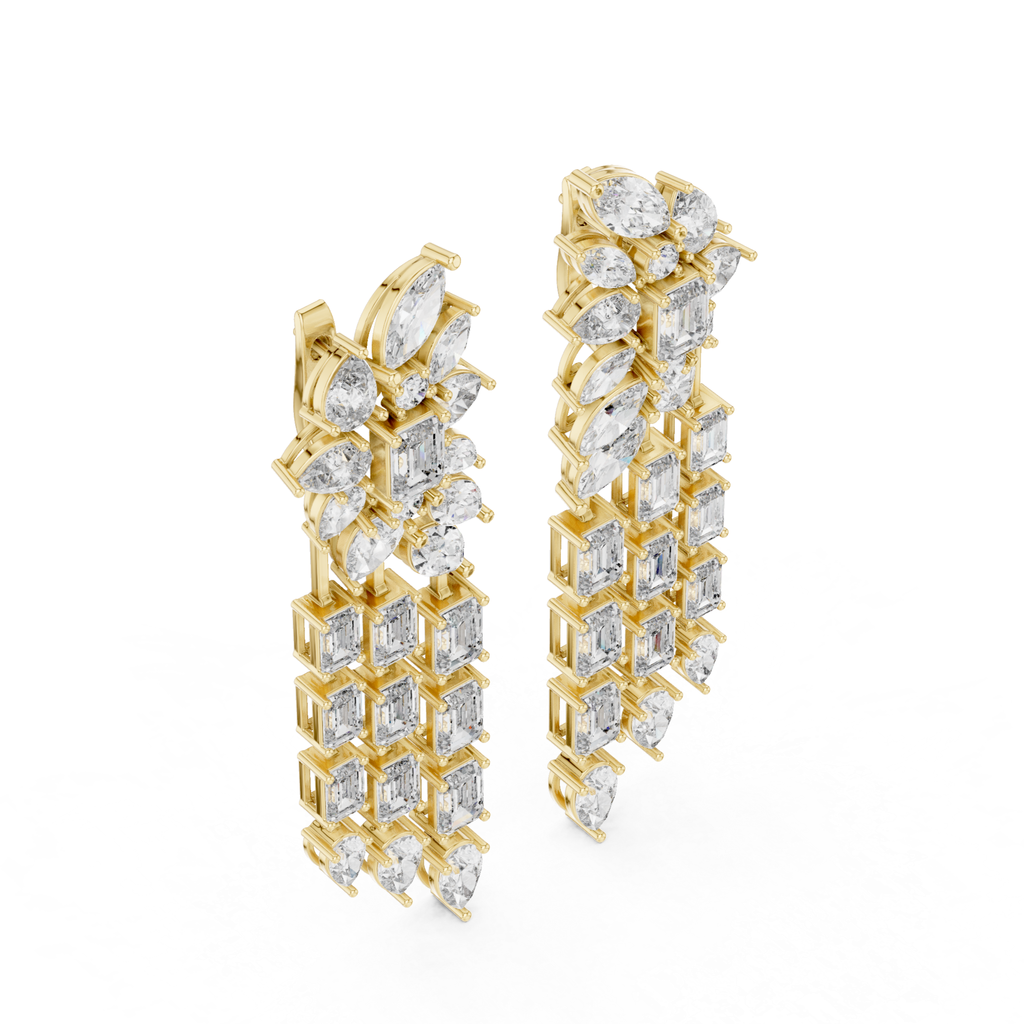 Radiant Majesty:Diamond Chandelier Earrings