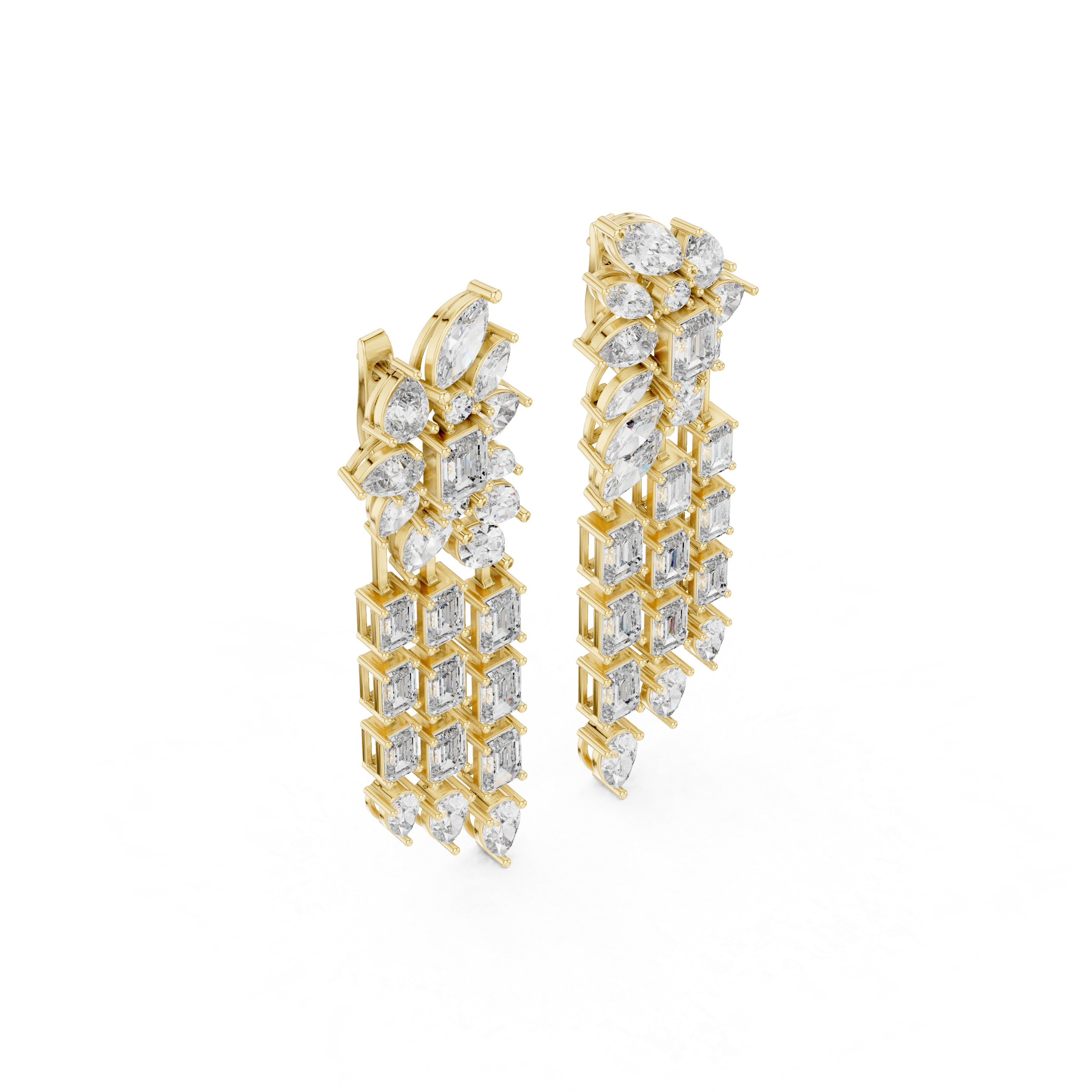 Radiant Majesty:Diamond Chandelier Earrings