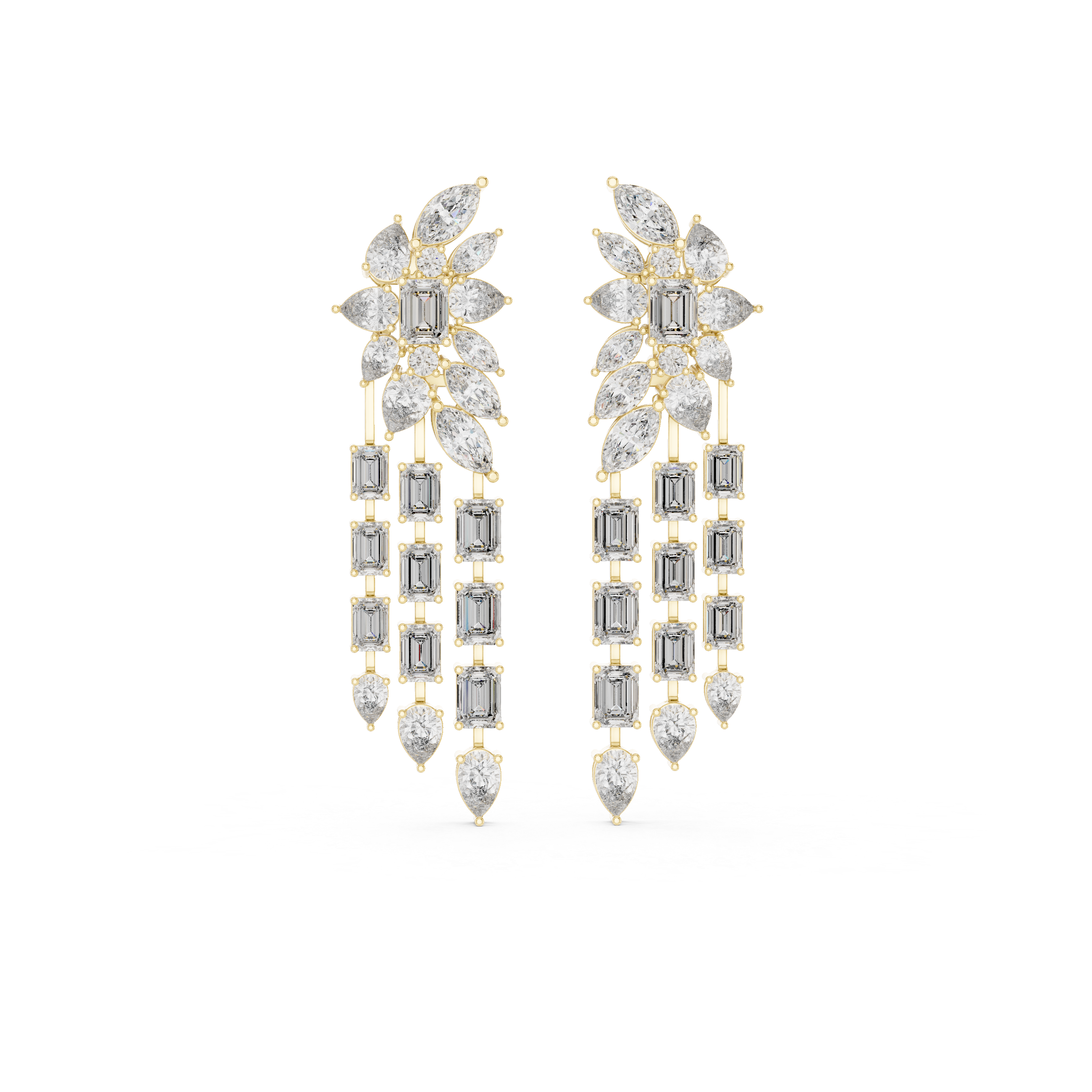 Radiant Majesty:Diamond Chandelier Earrings