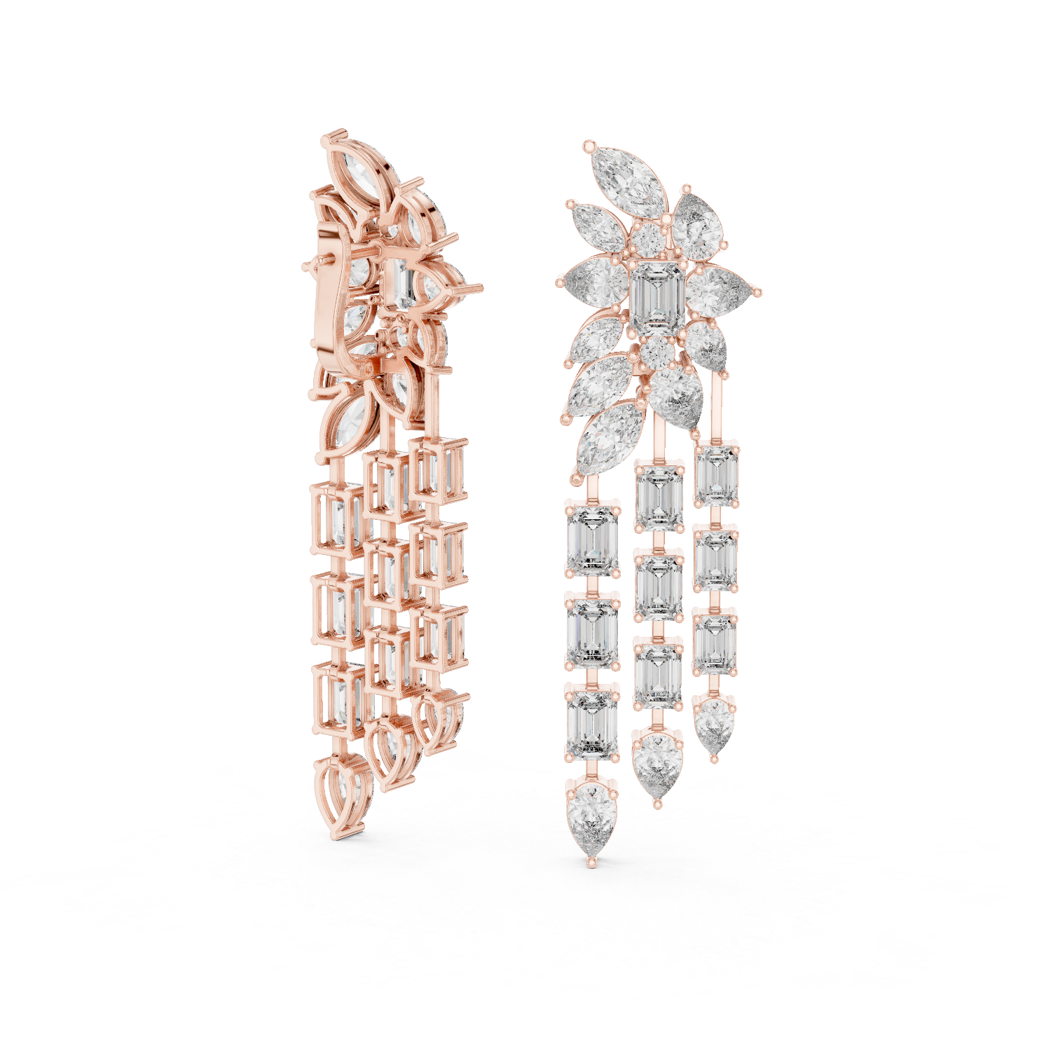 Radiant Majesty:Diamond Chandelier Earrings