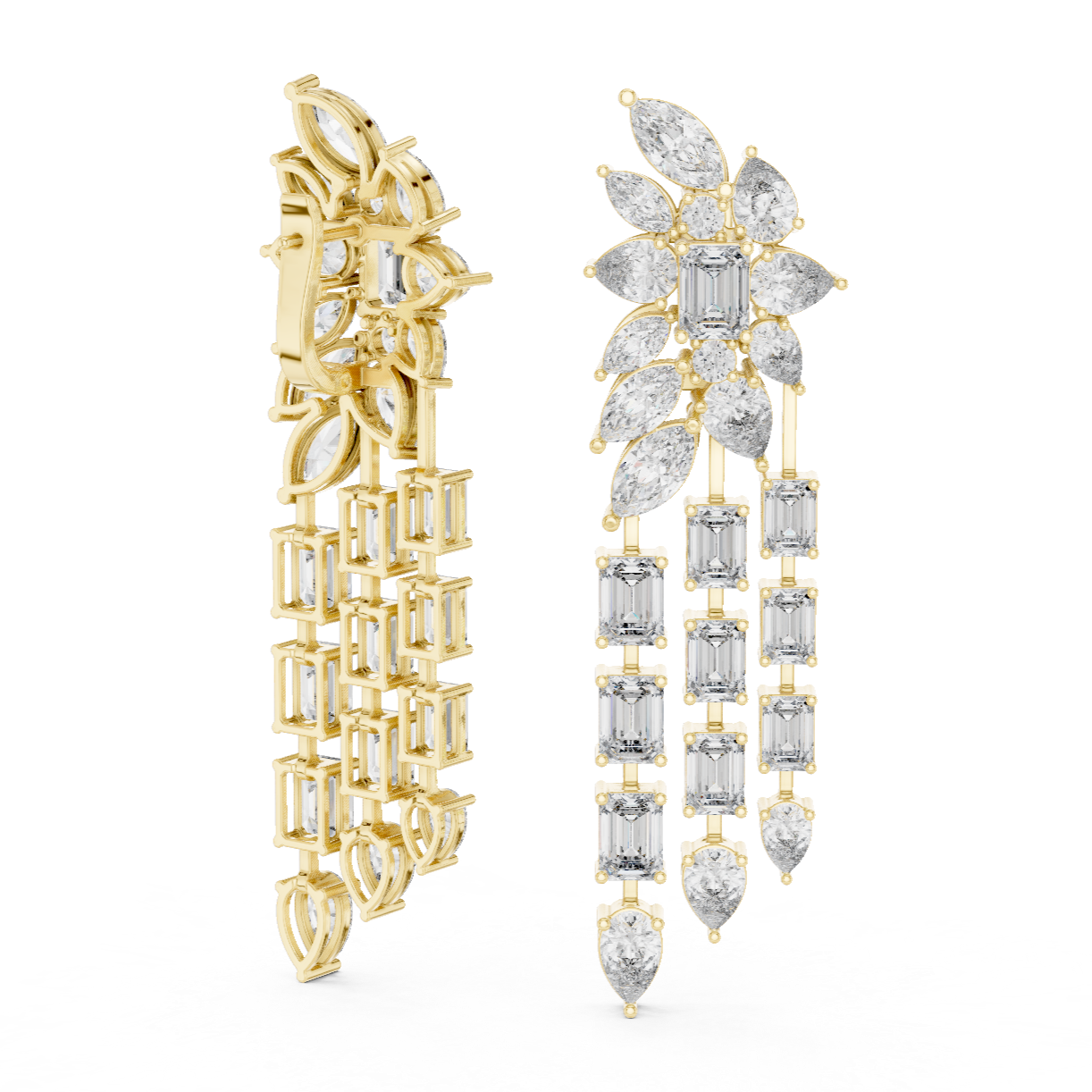 Radiant Majesty:Diamond Chandelier Earrings