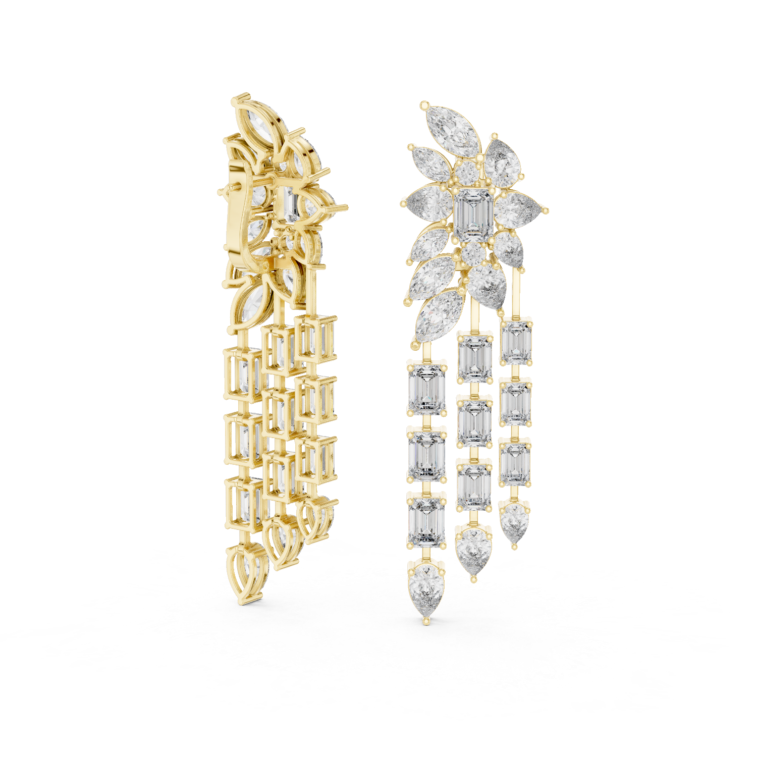 Radiant Majesty:Diamond Chandelier Earrings