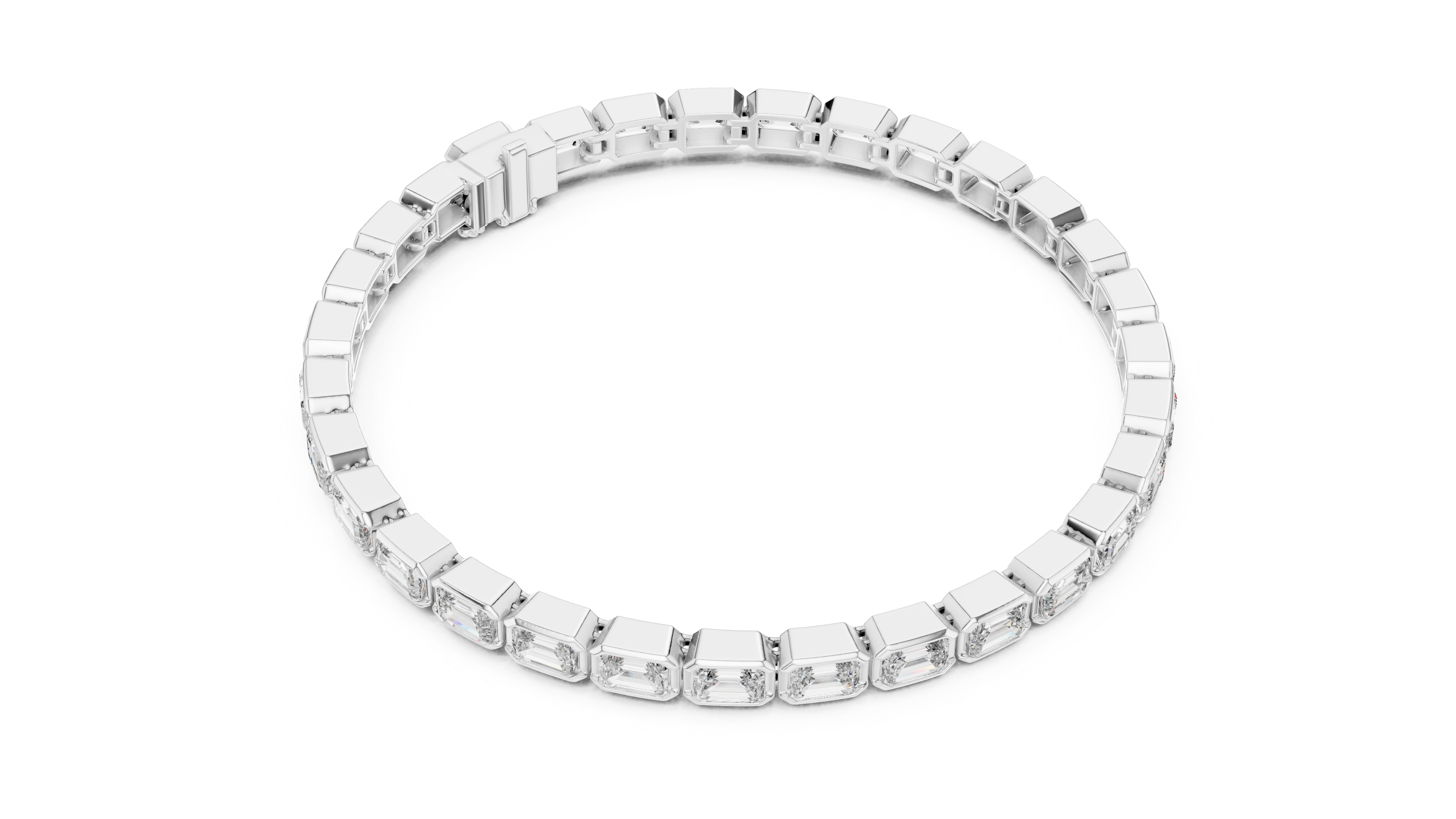 Regal Emerald-Cut Diamond Bracelet