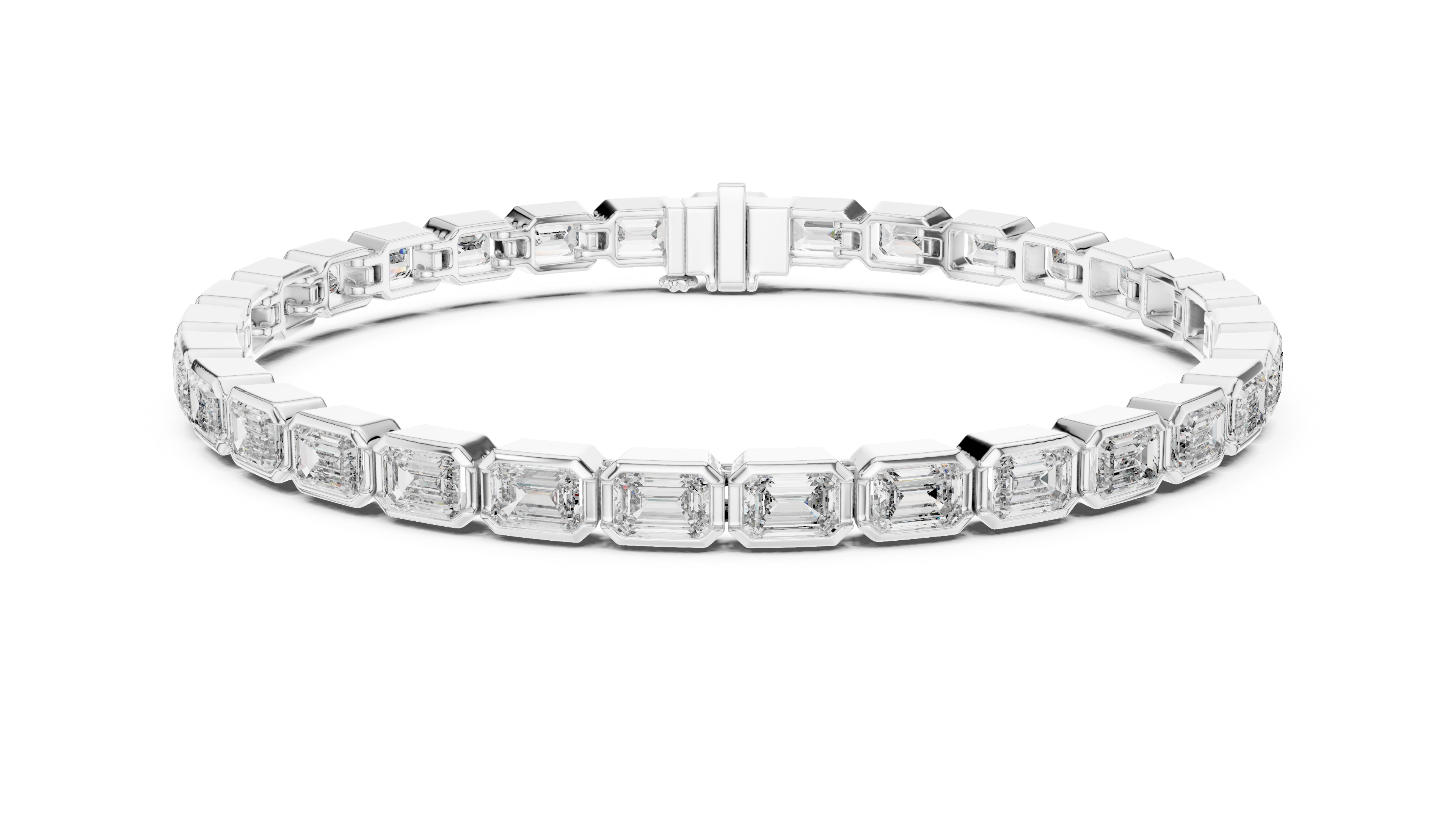 Regal Emerald-Cut Diamond Bracelet