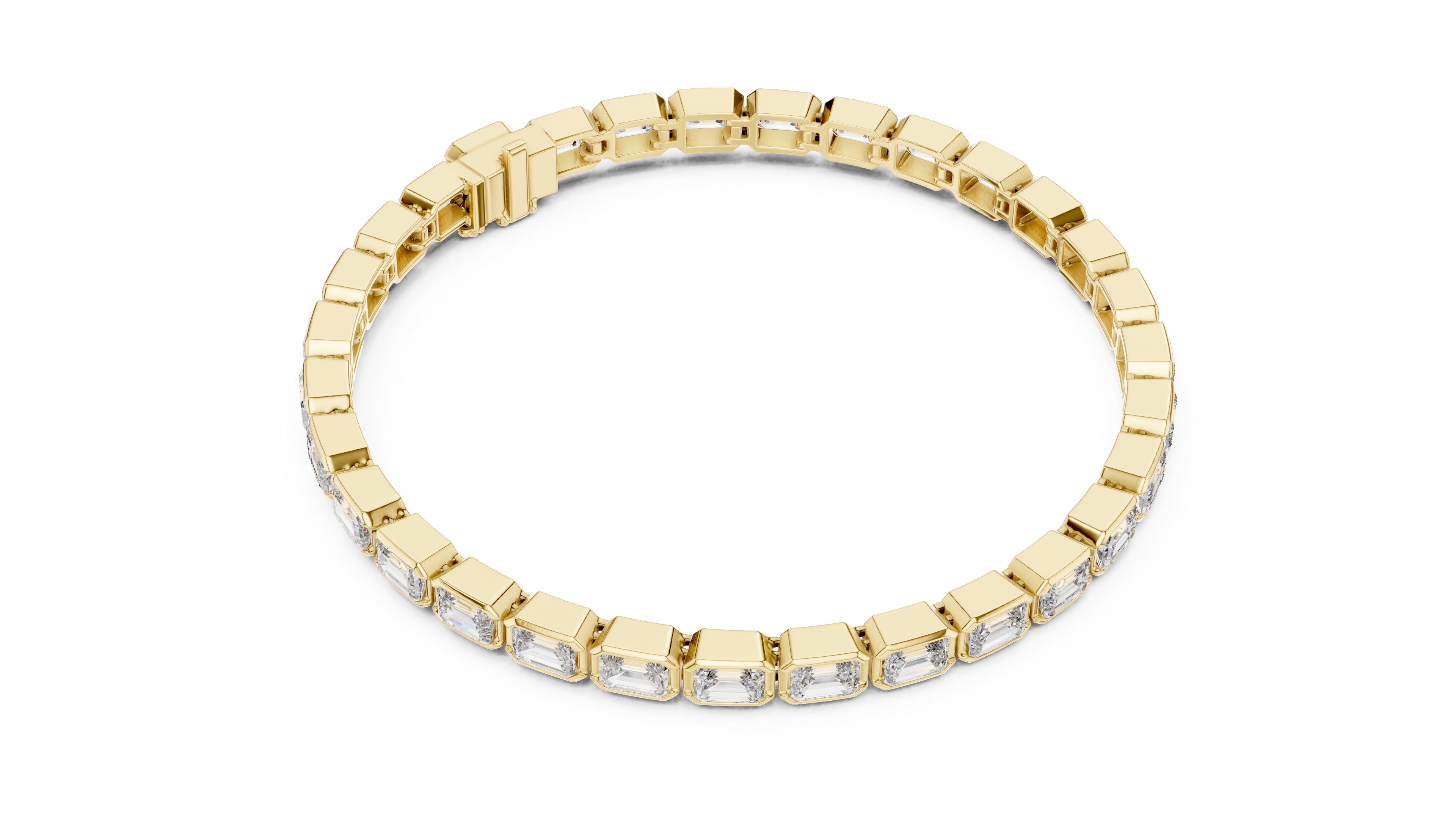 Regal Emerald-Cut Diamond Bracelet