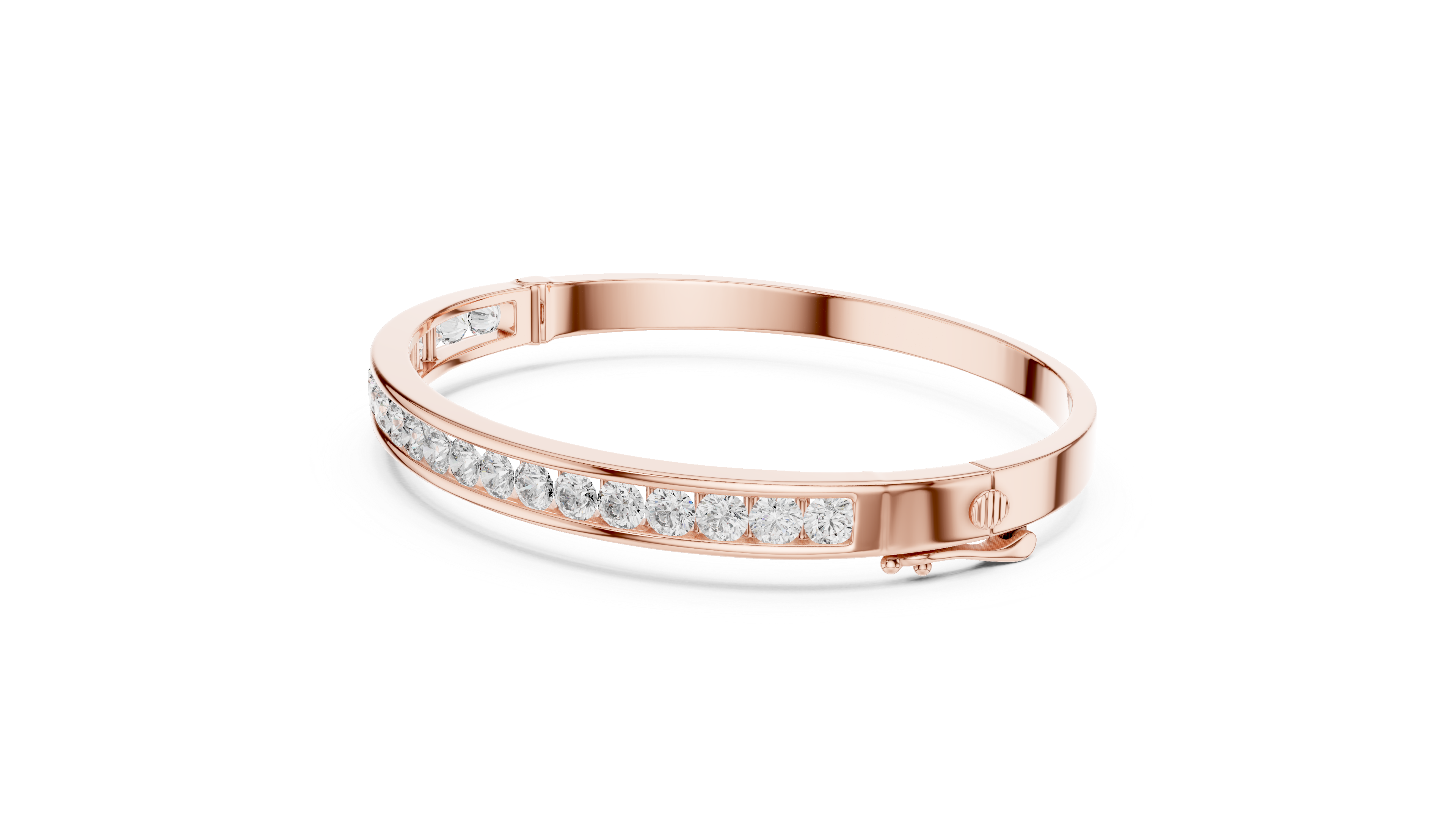 Channel-Set Diamond Bangle Bracelet