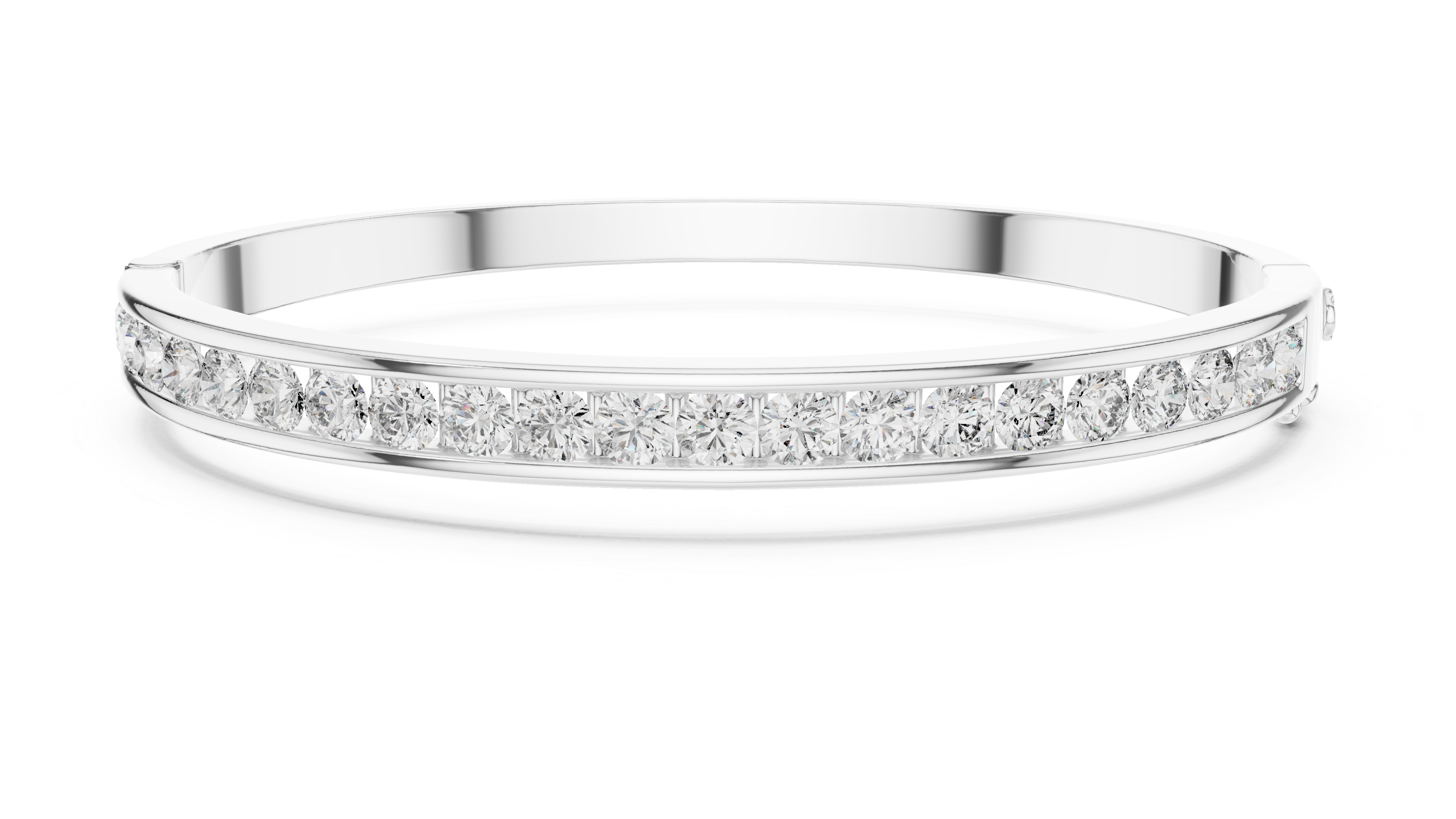 Channel-Set Diamond Bangle Bracelet