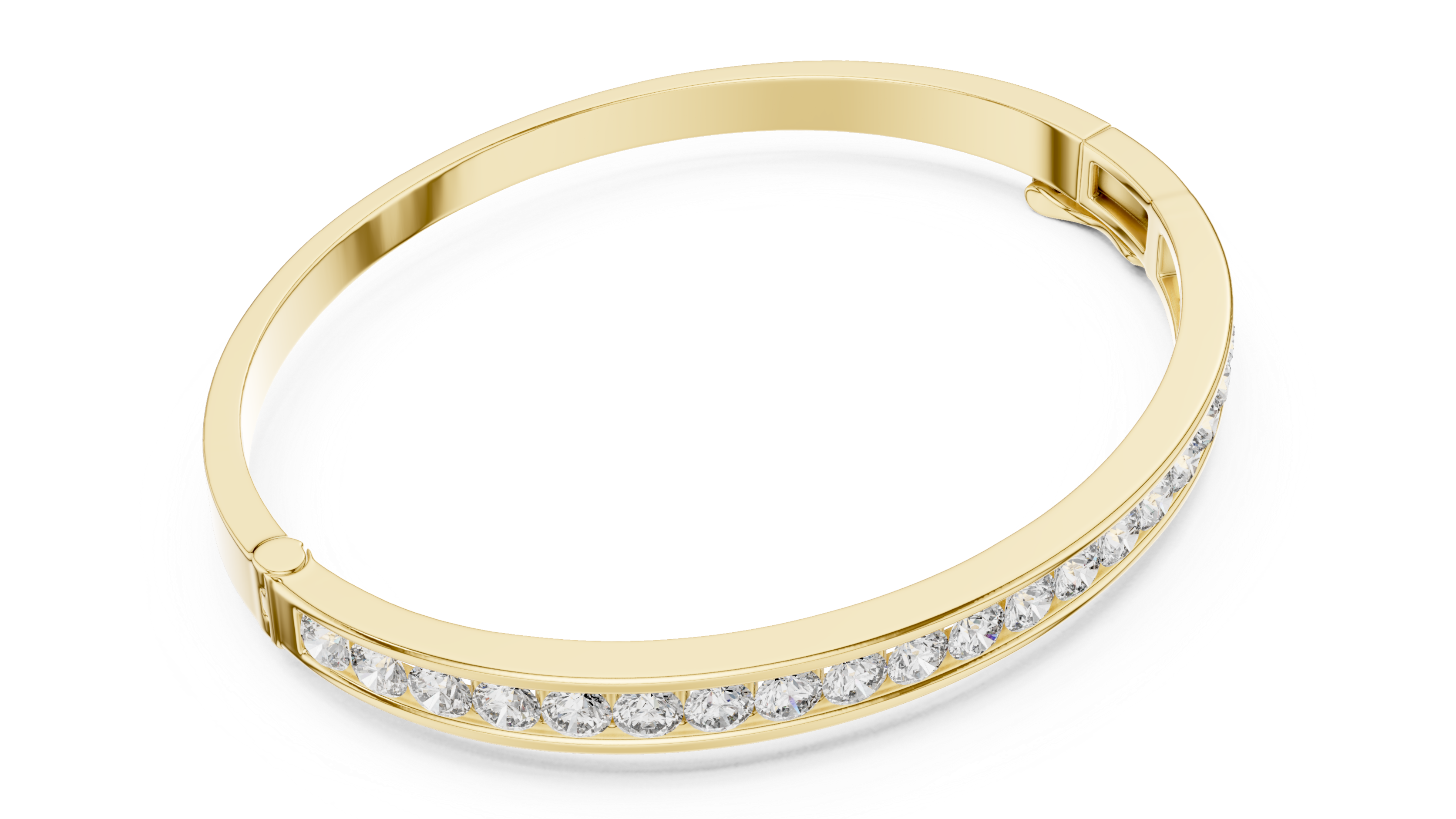 Channel-Set Diamond Bangle Bracelet