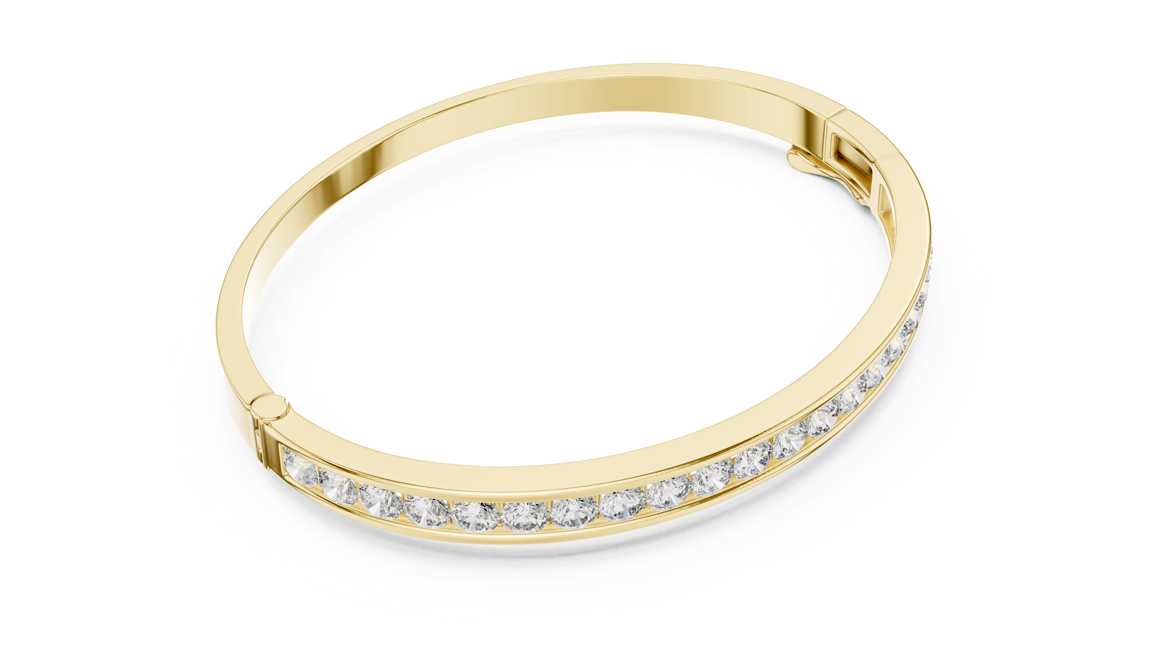Channel-Set Diamond Bangle Bracelet