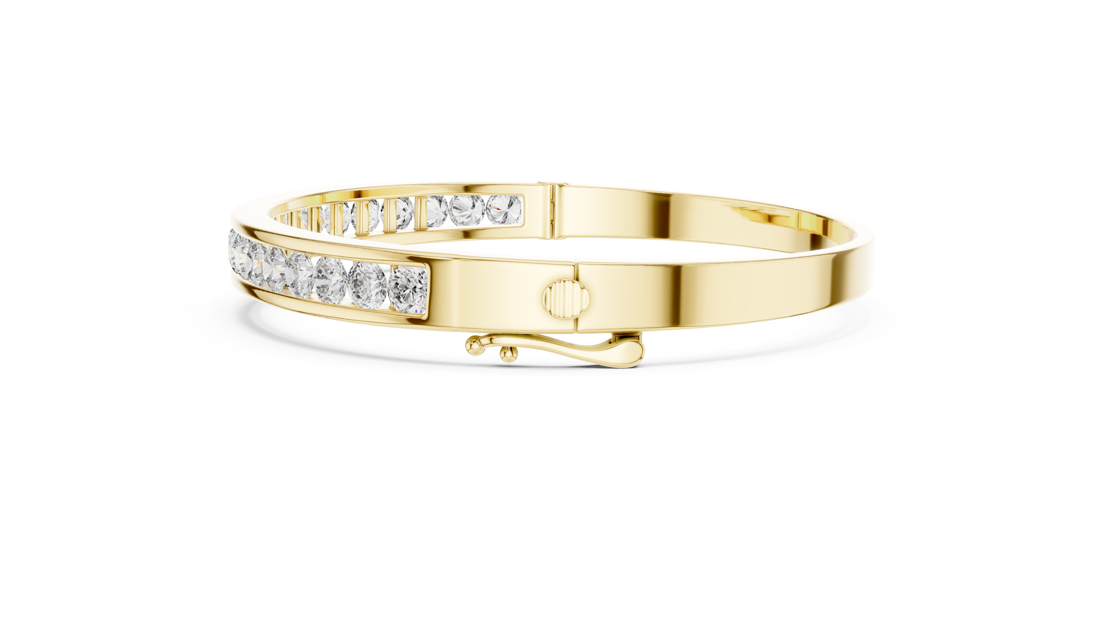 Channel-Set Diamond Bangle Bracelet