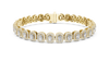 Emerald-Cut Diamond Halo Tennis Bracelet