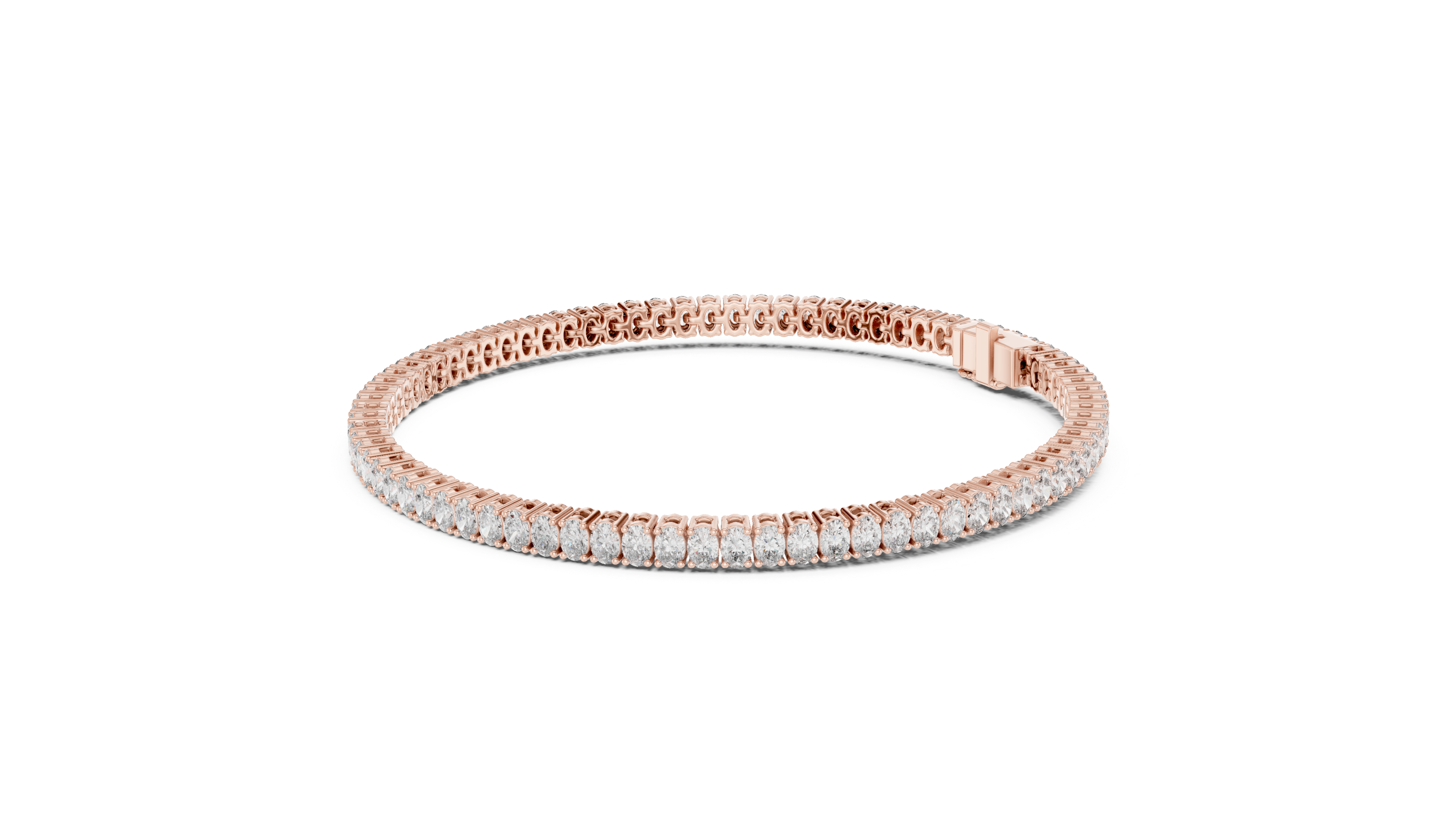 Oval-Cut Diamond Tennis Bracelet