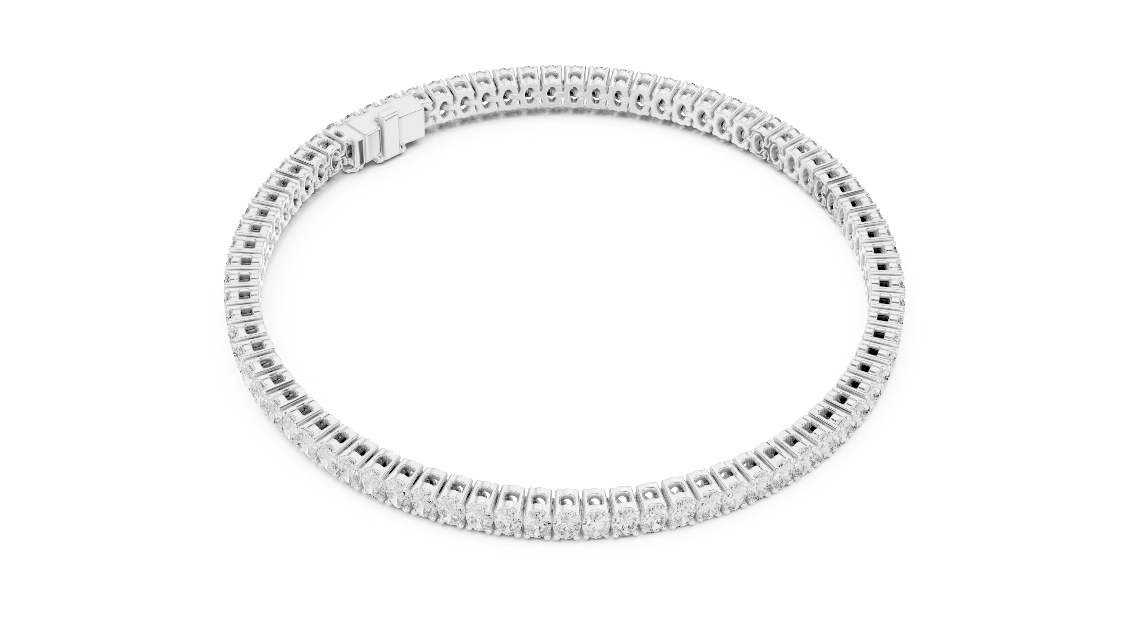 Oval-Cut Diamond Tennis Bracelet
