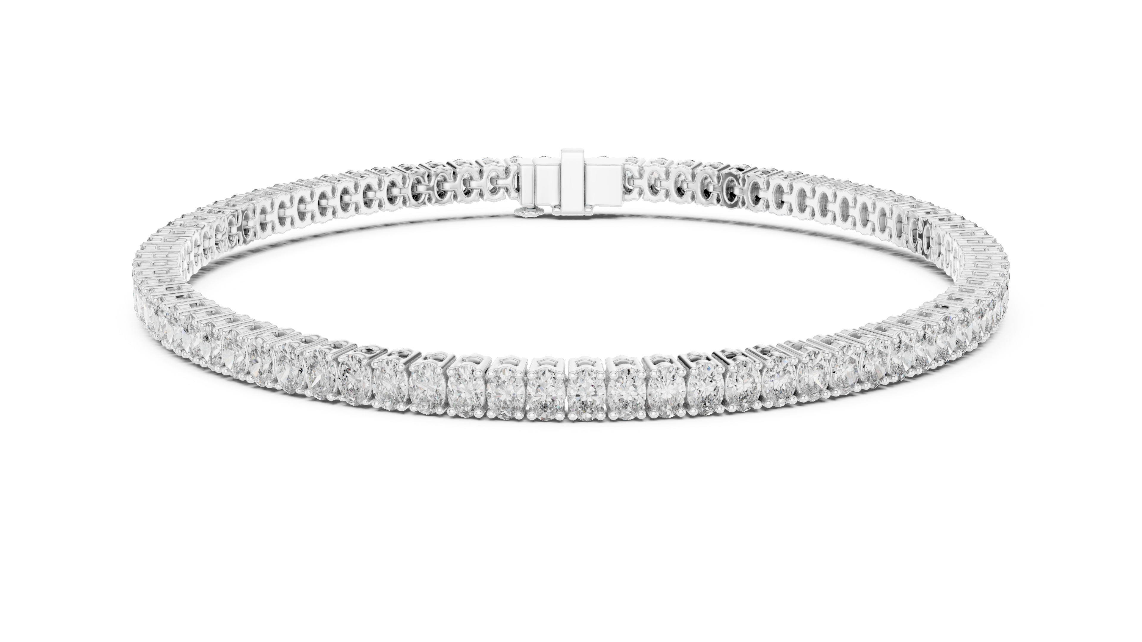 Oval-Cut Diamond Tennis Bracelet