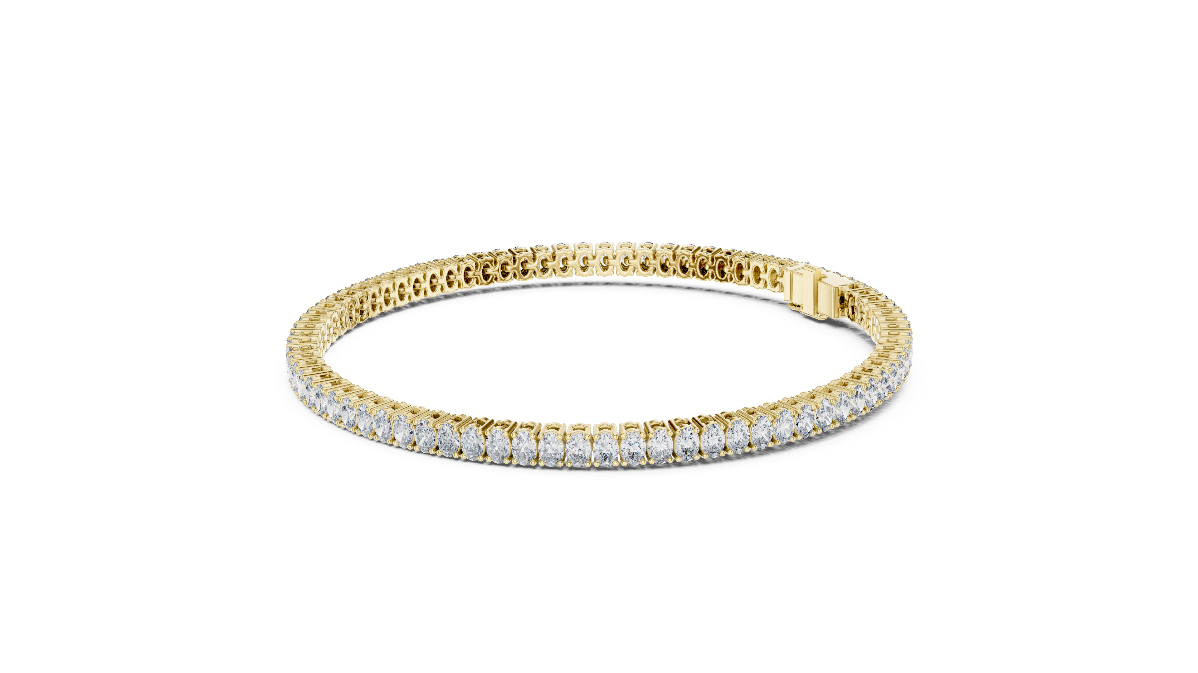Oval-Cut Diamond Tennis Bracelet