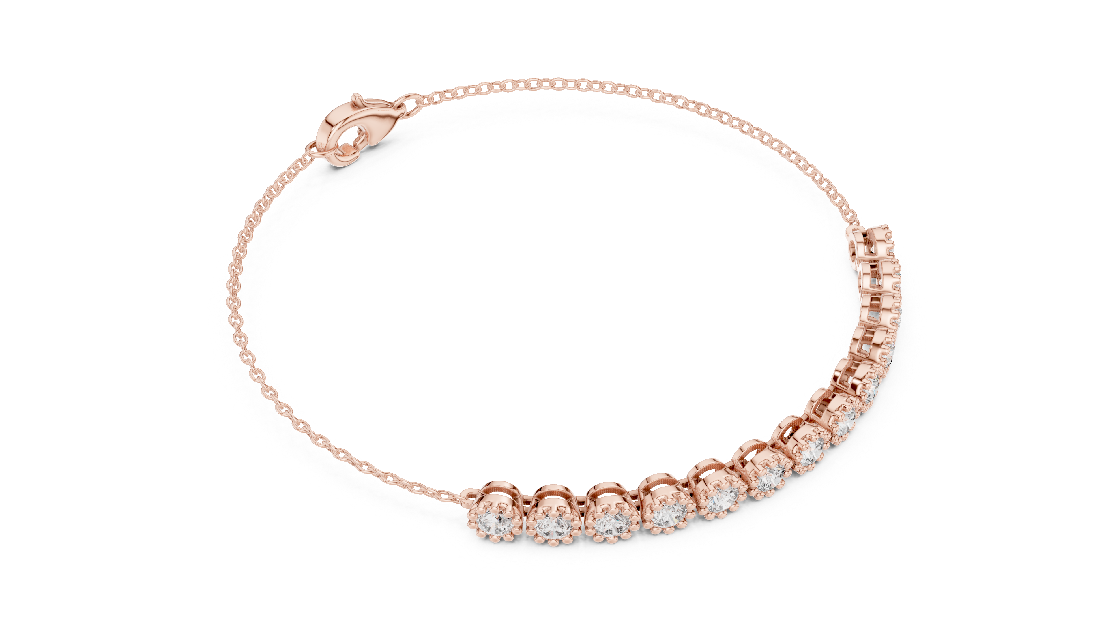 Bezel-Set Diamond Chain Bracelet