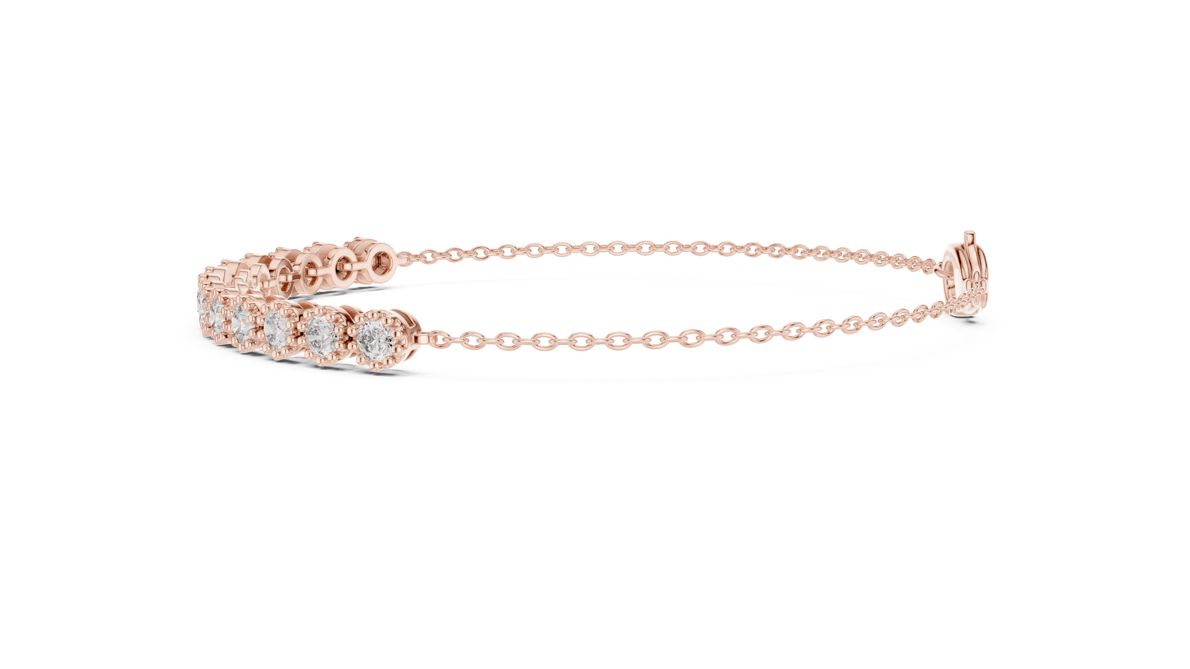Bezel-Set Diamond Chain Bracelet